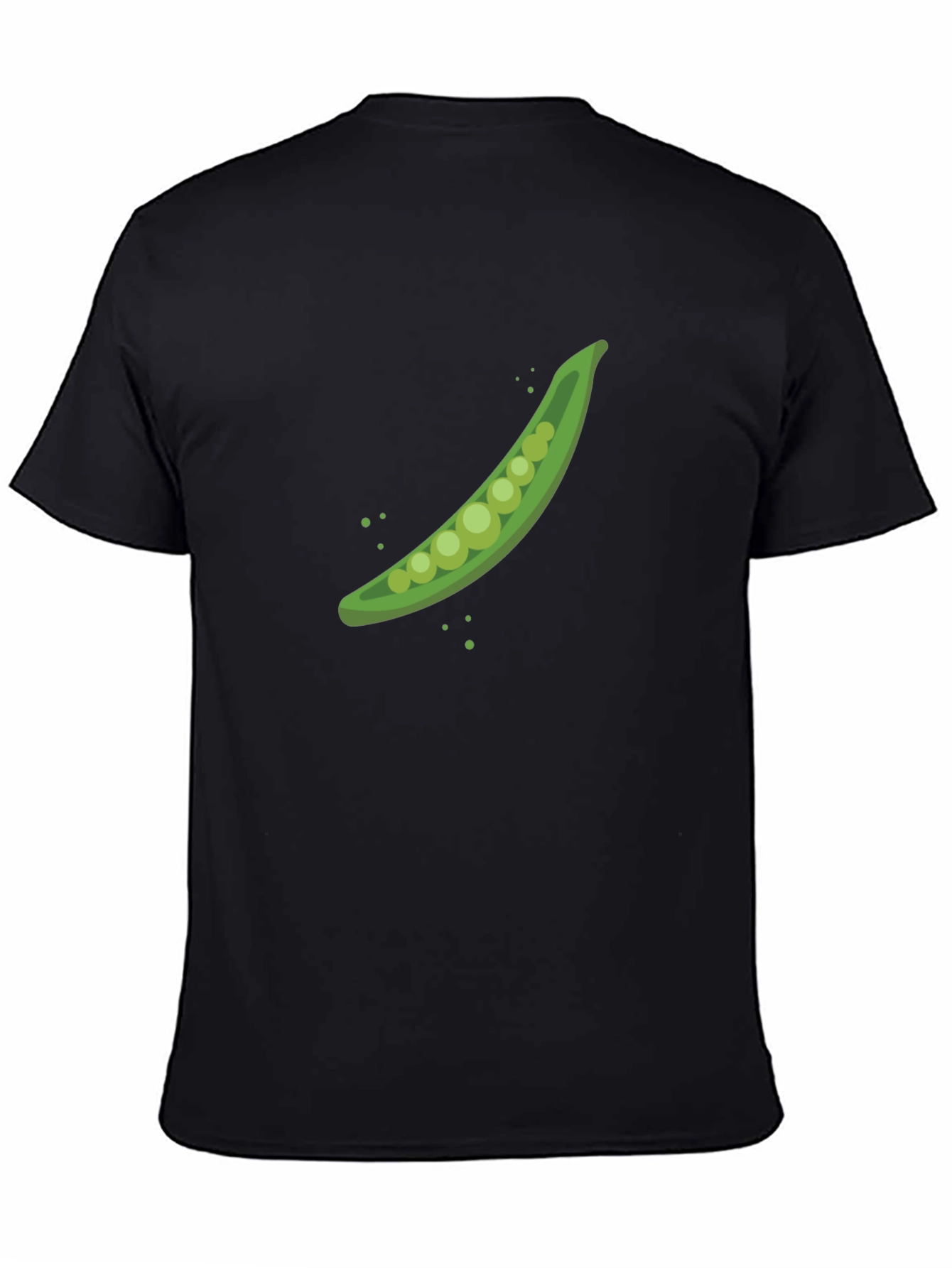 Black Pea Pod Graphic T-Shirt - Black Cotton Tee view 4