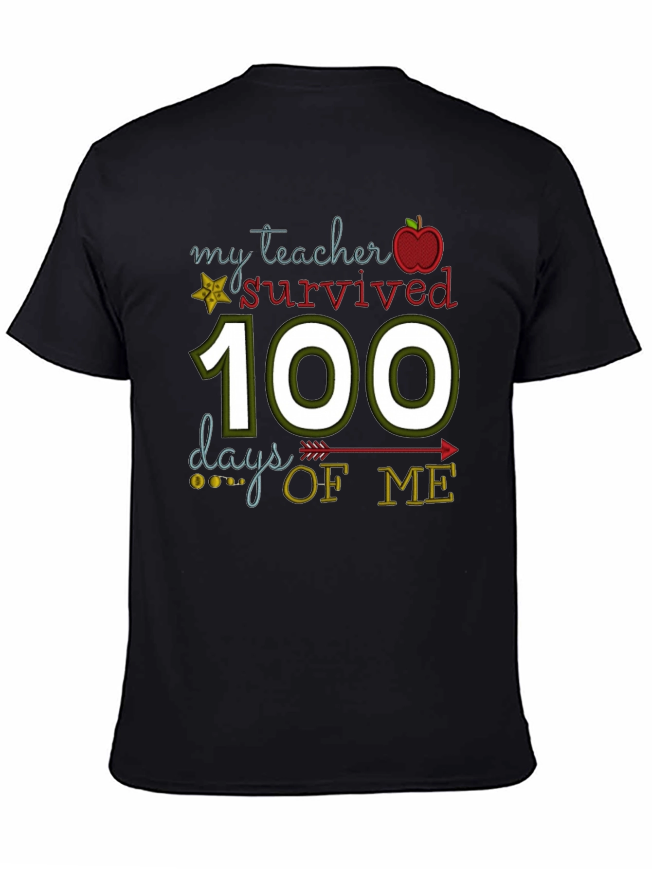 Black My Teacher Survived 100 Days of Me T-Shirt view 4