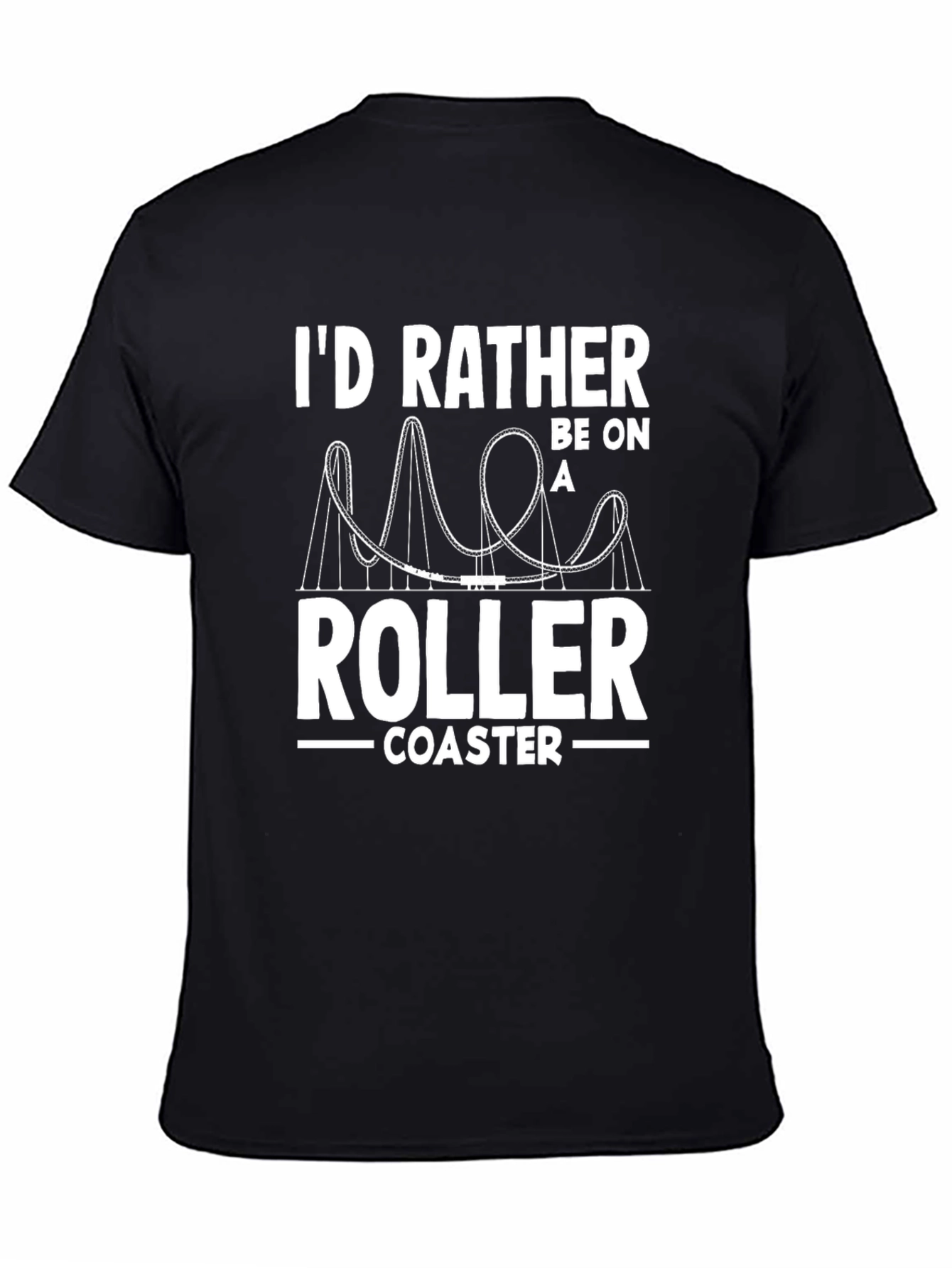 Black Roller Coaster Enthusiast T-Shirt - Ride Lover Tee view 4
