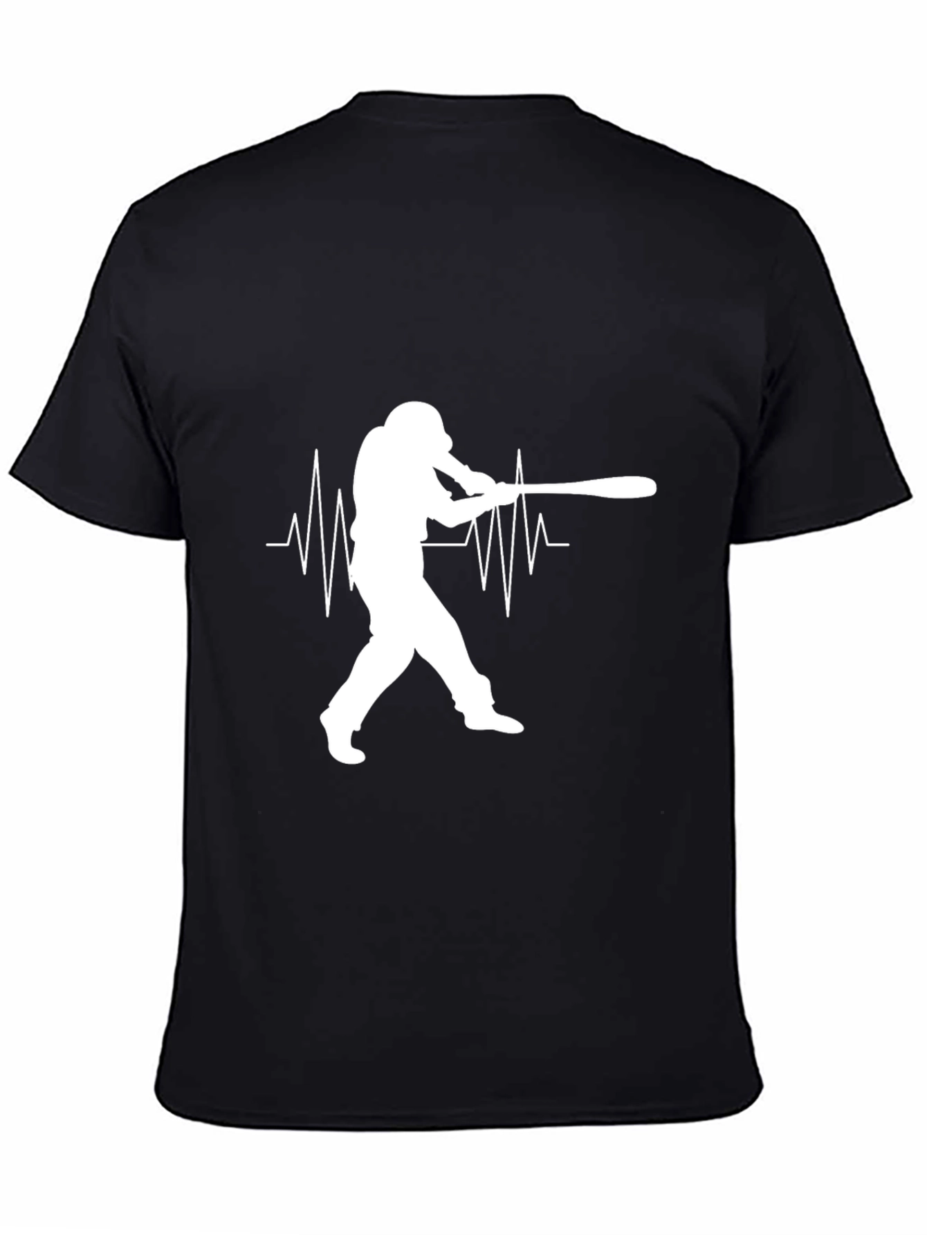 Black Baseball Heartbeat Tee - Black T-Shirt view 4