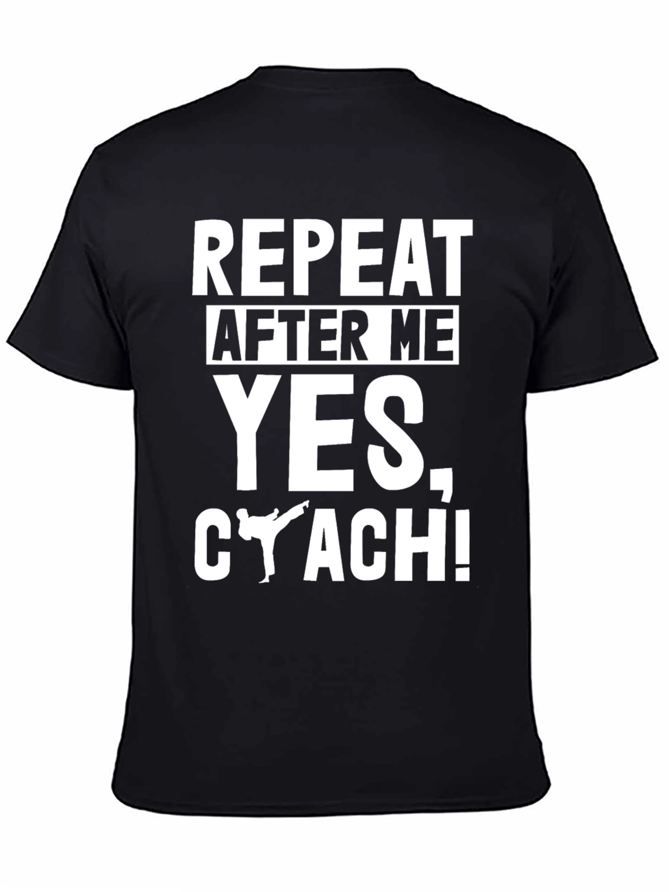 Black Repeat After Me Yes, Coach! T-Shirt view 4