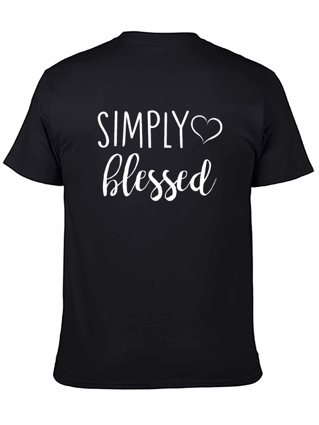 Black Simply Blessed Graphic Tee - Cotton Blend Casual Shirt view 4