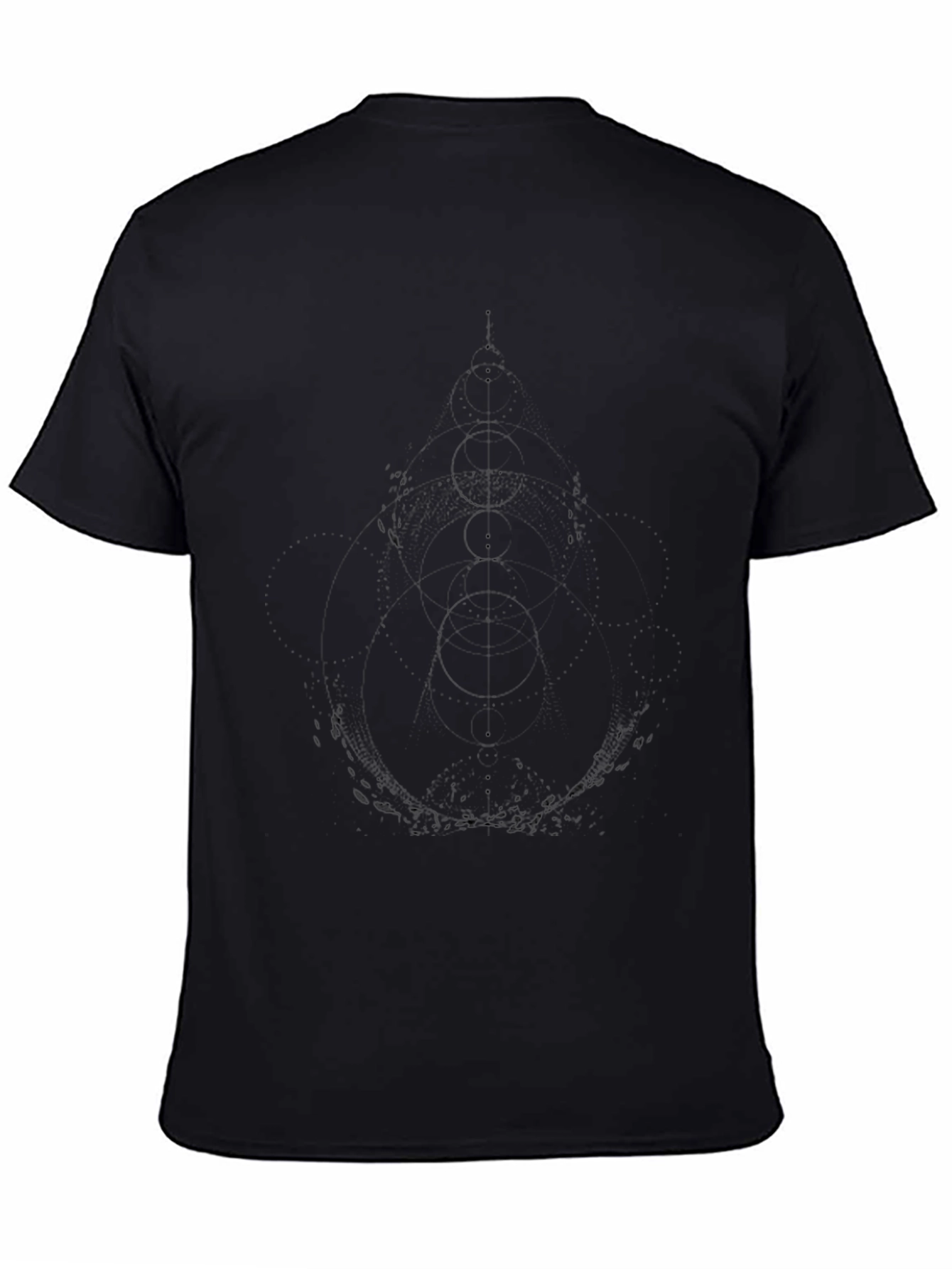 Black Geometric Graphic Black T-Shirt view 4