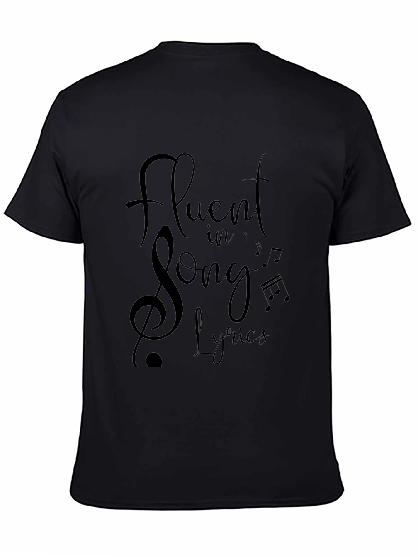 Black Fluent In Song Lyrics T-Shirt view 4