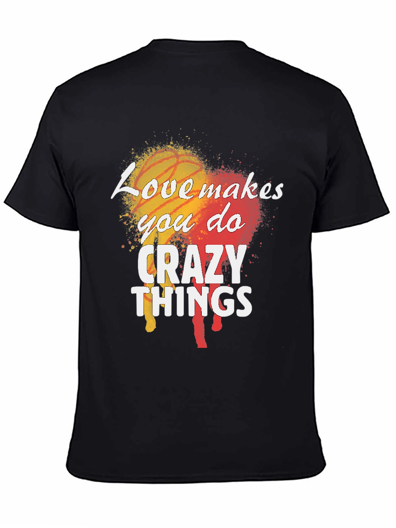 Black Love Makes You Do Crazy Things Men's Black T-Shirt view 4