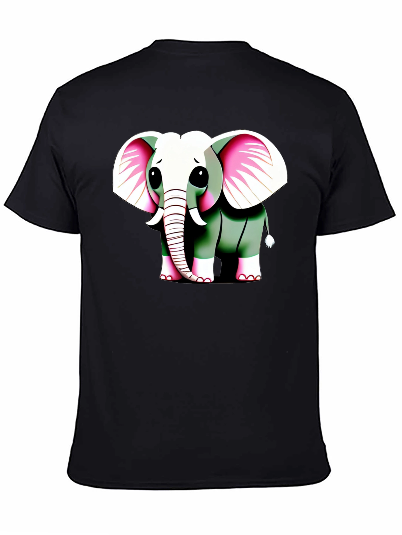Black Cute Elephant Graphic Tee - Men's Black T-Shirt view 4