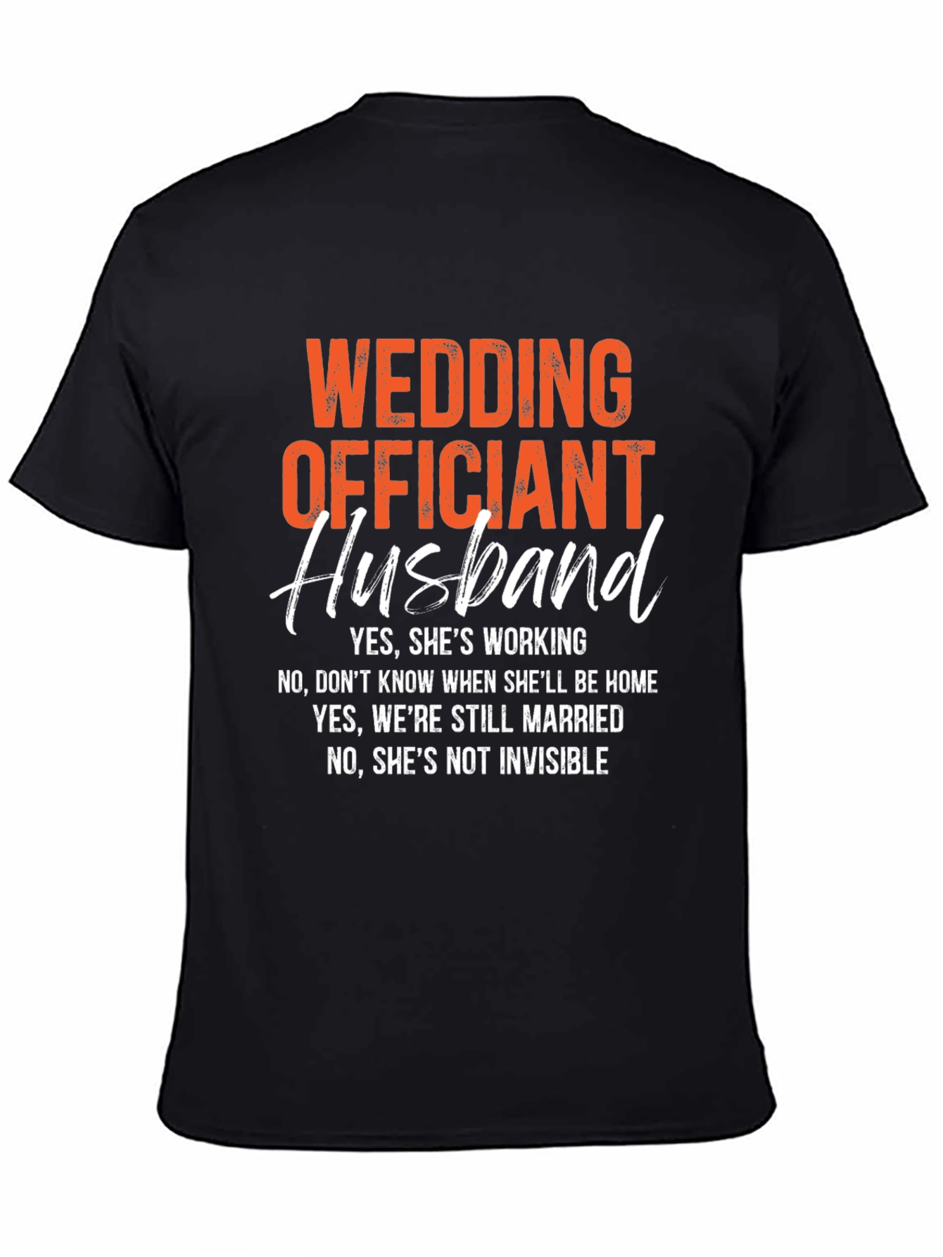 Black Wedding Officiant Husband Graphic T-Shirt view 4