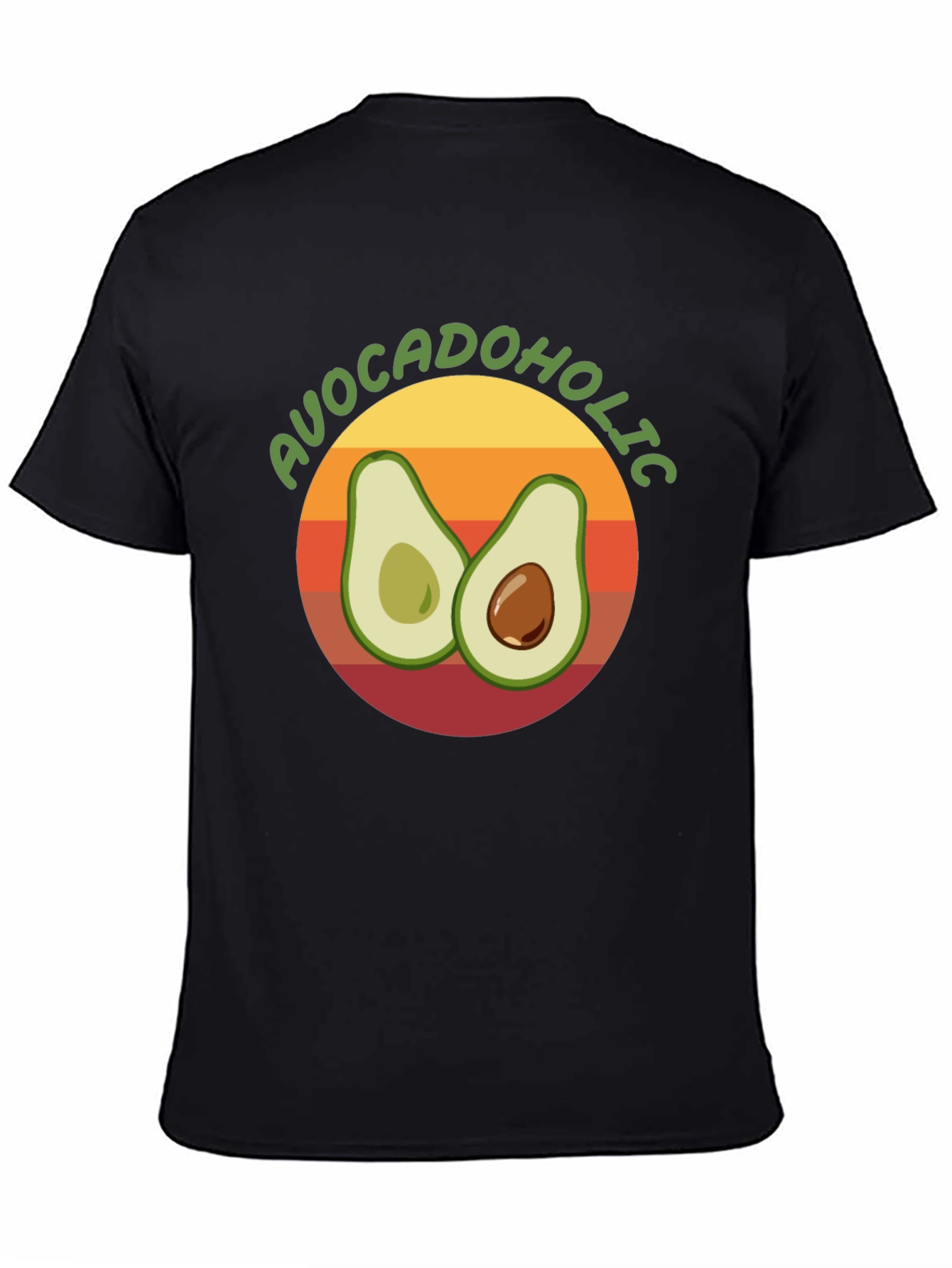 Black Avocadololic Graphic Tee - Black Unisex T-Shirt view 4