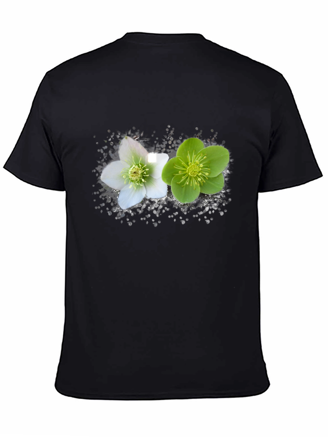 Black Floral Graphic Black T-Shirt - Nature Inspired Tee view 4
