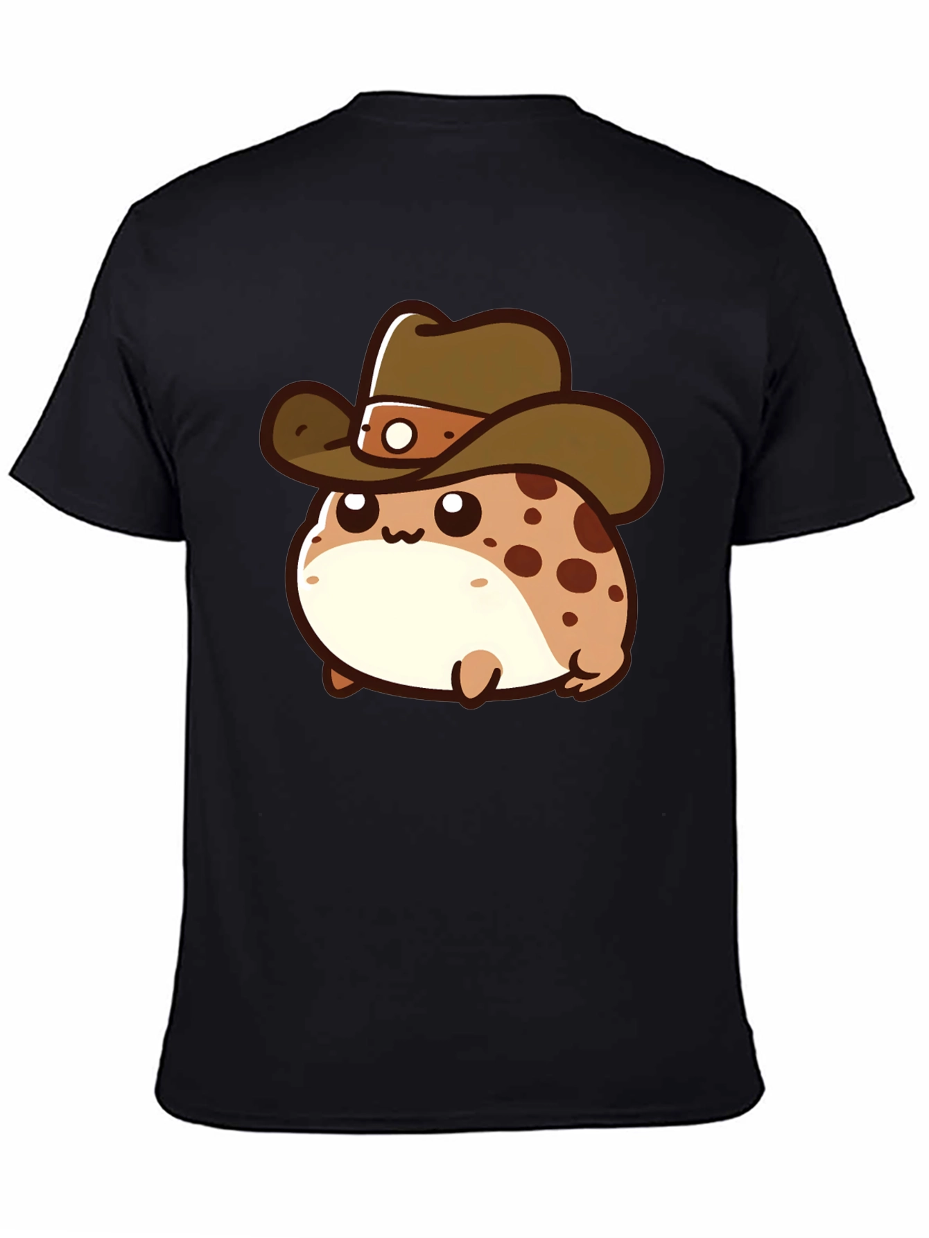 Black Cartoon Cowboy Frog T-Shirt - Black view 4