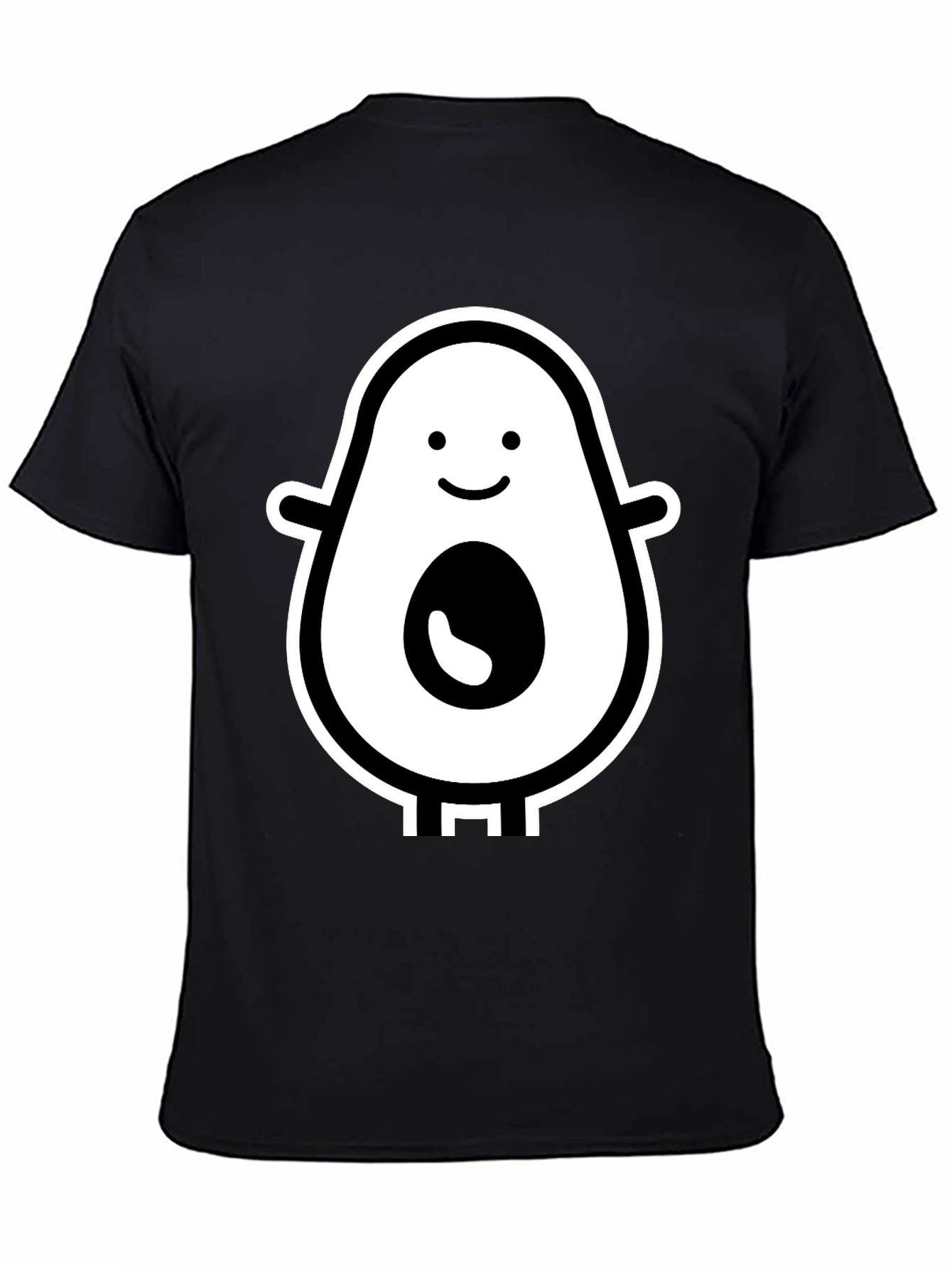 Black Funny Avocado T-Shirt - Cute Cartoon Fruit Tee view 4