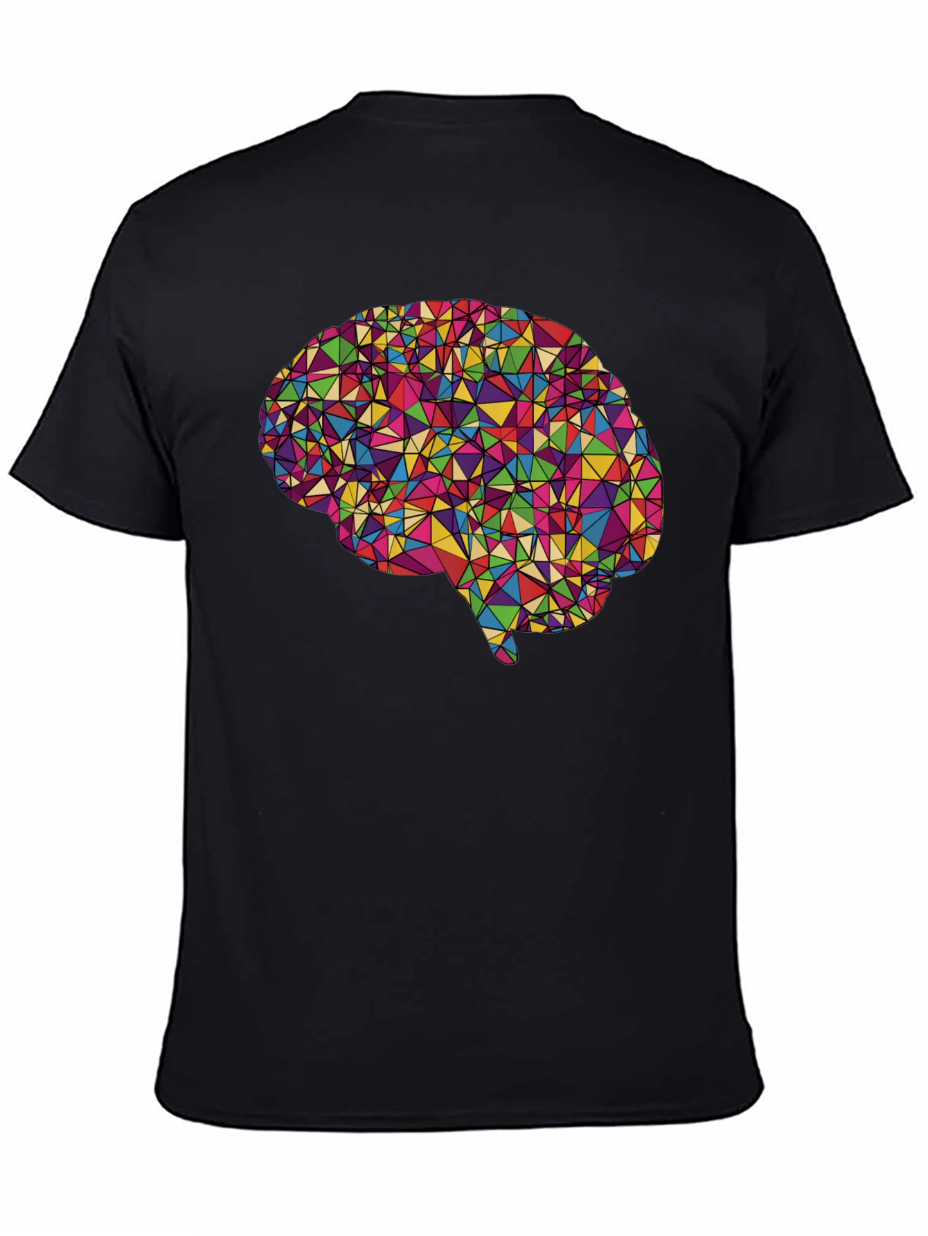 Geometric Brain Graphic Tee - Black - 4