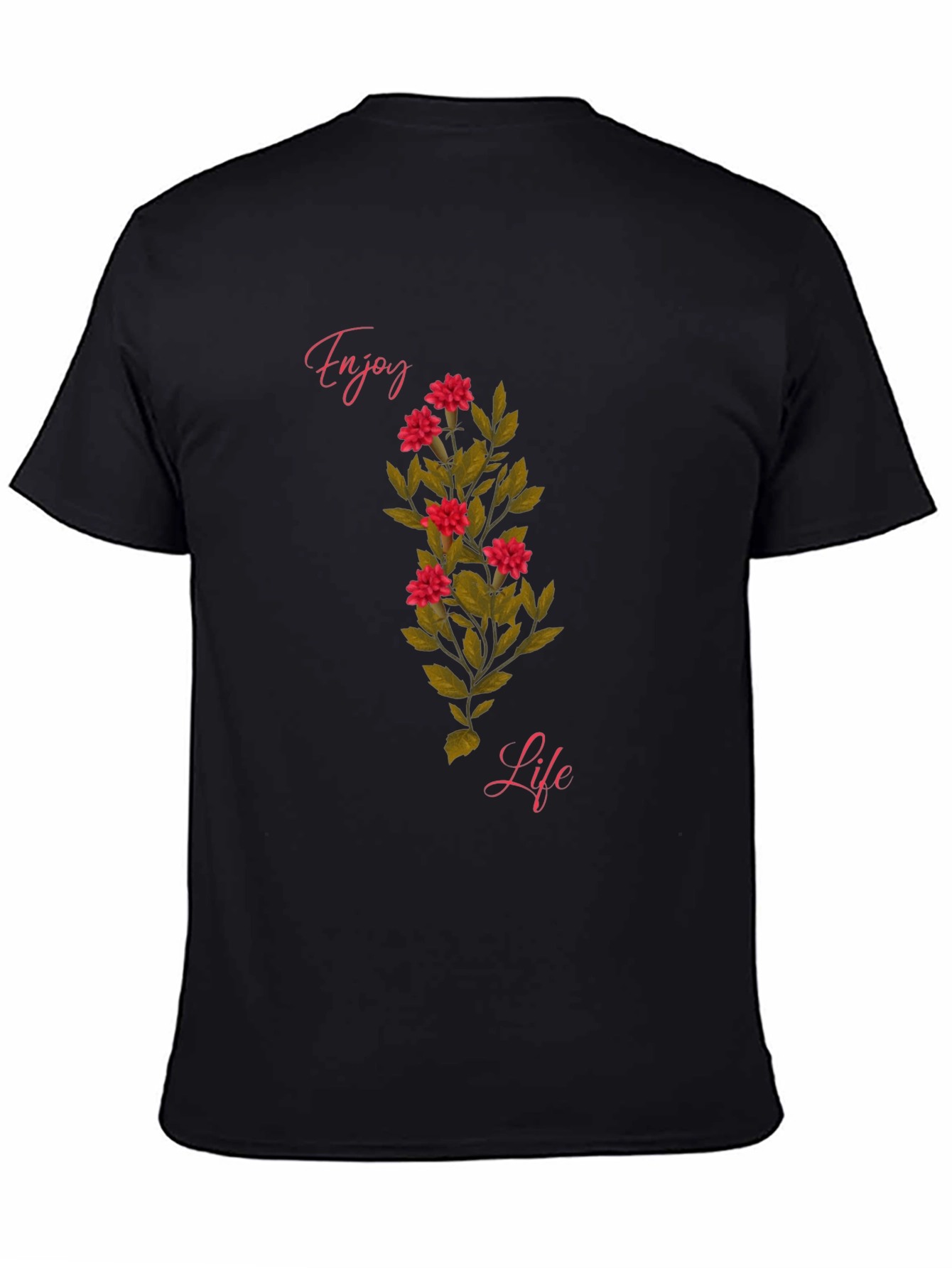 Black Enjoy Life Floral Graphic T-Shirt - Black view 4