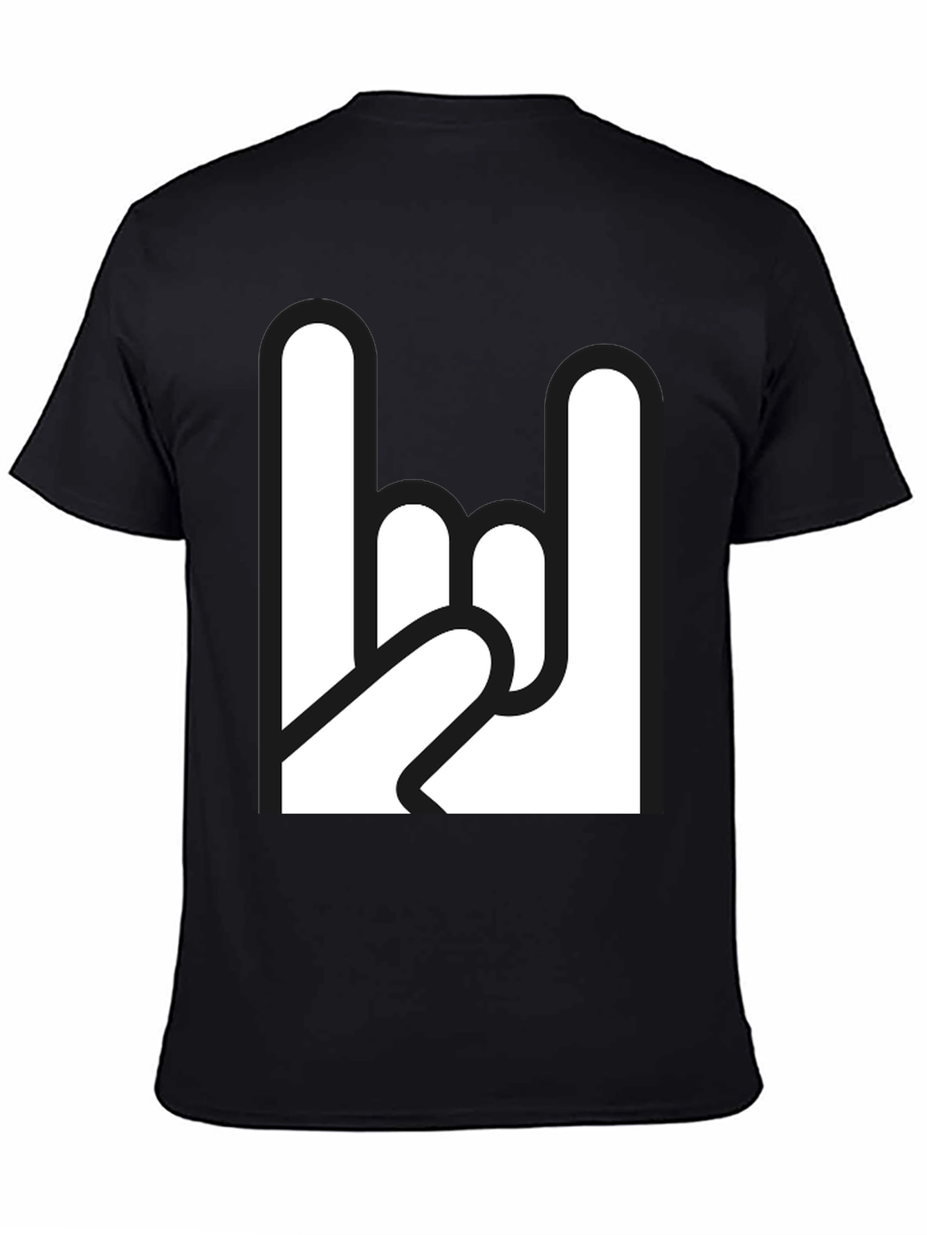 Black Rock On Graphic Tee - Classic Black T-Shirt view 4