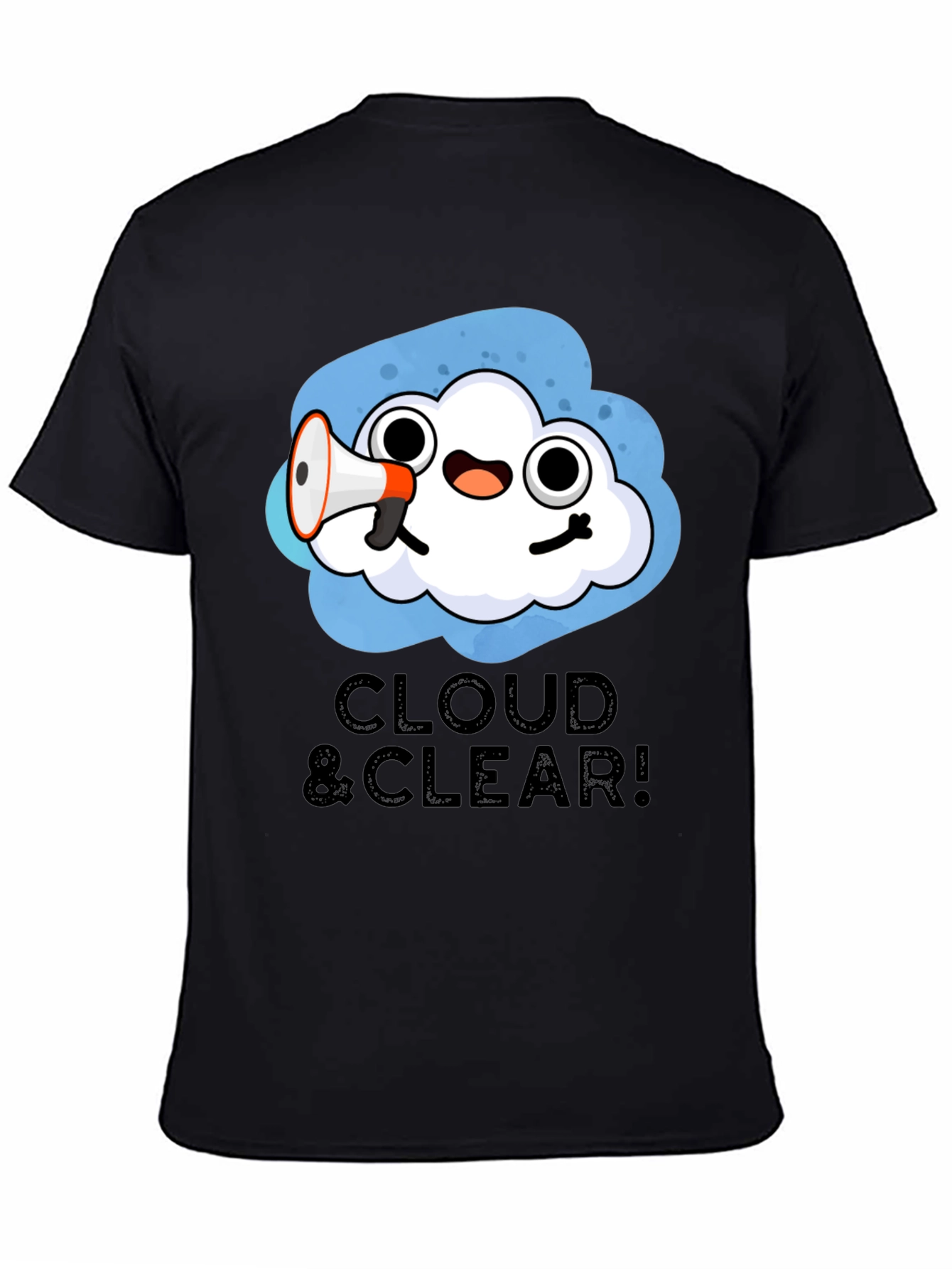 Black Cloud & Clear! Graphic T-Shirt - Fun Weather Design view 4