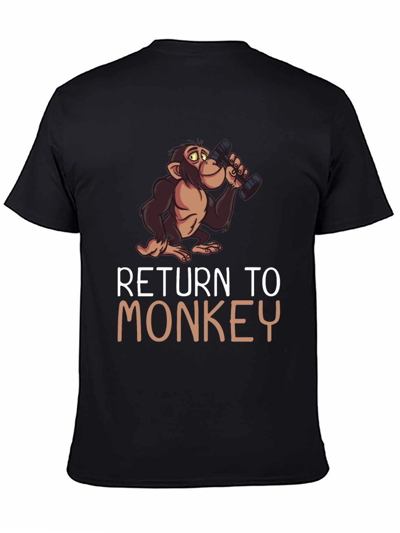 Black Return To Monkey Novelty Graphic Tee view 4
