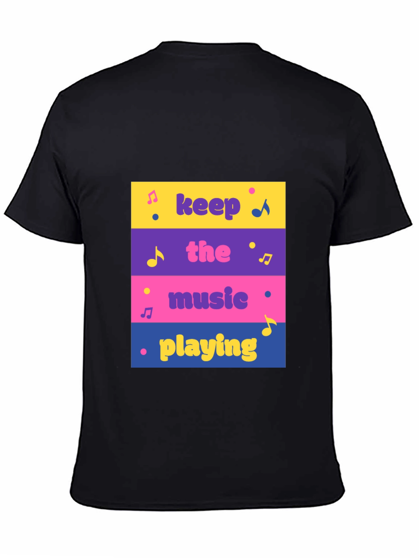 Black Keep The Music Playing Graphic Tee view 4