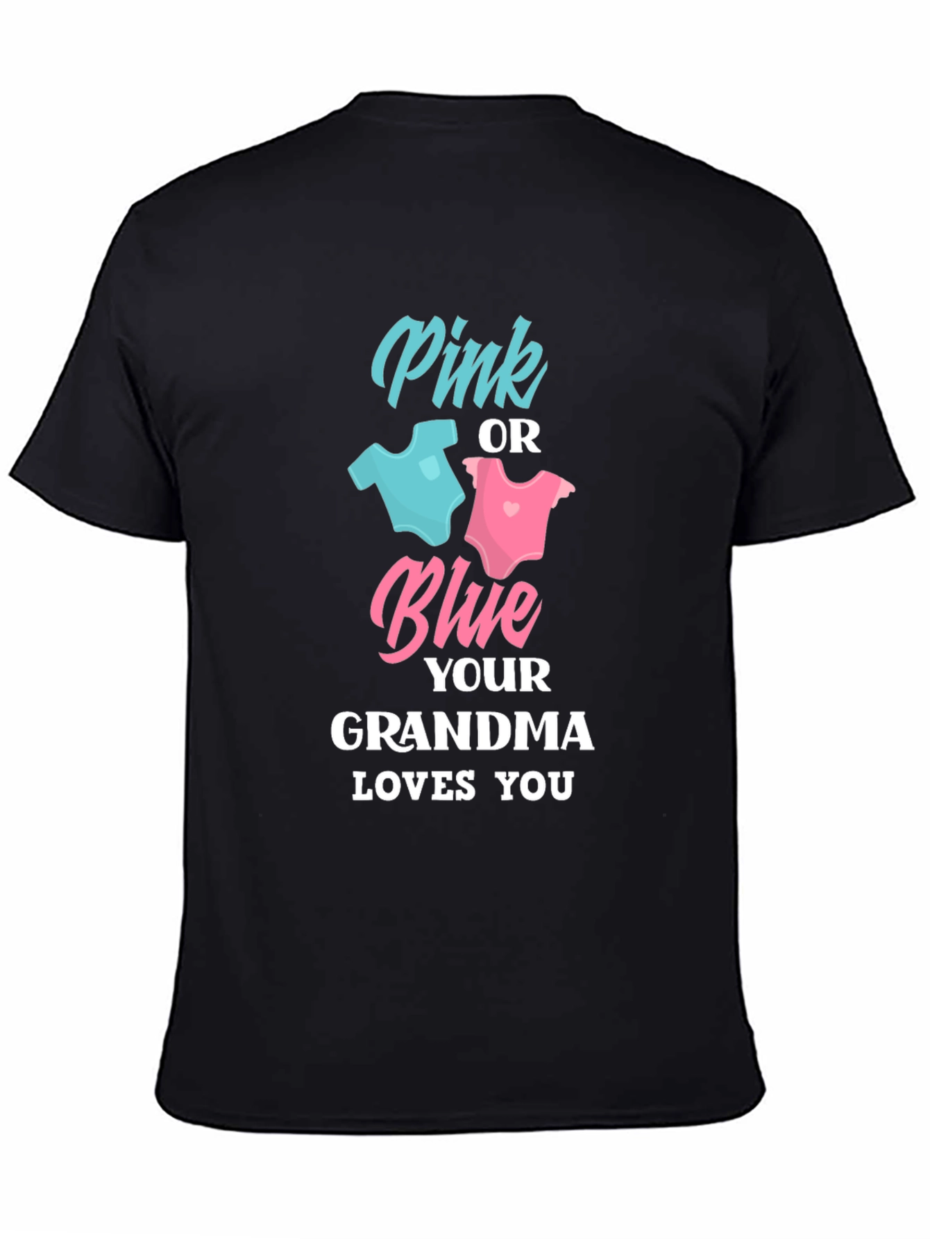 Black Pink or Blue Grandma Loves You T-Shirt view 4