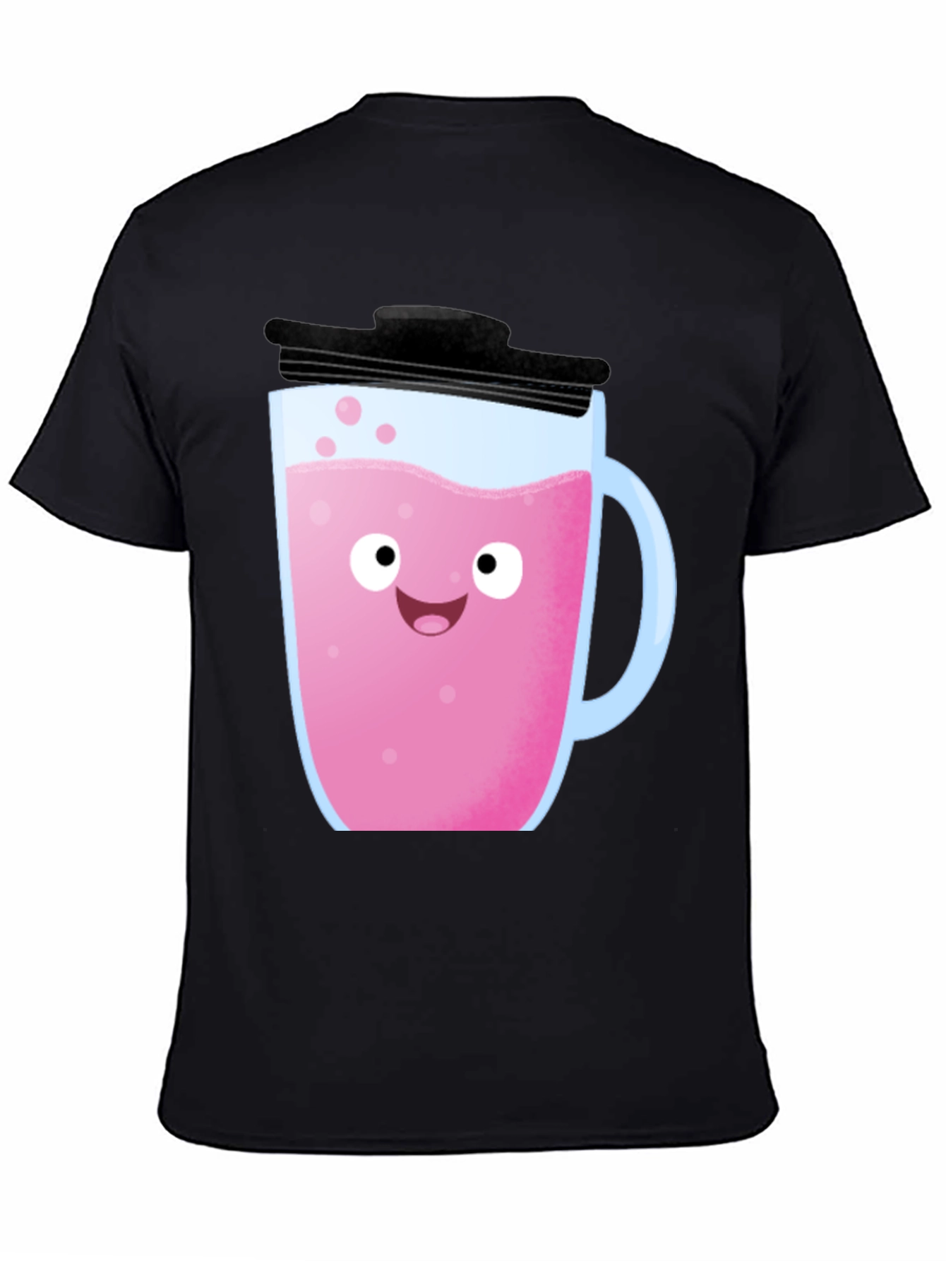 Black Cute Pink Drink Graphic Tee - Fun Kawaii Style! view 4