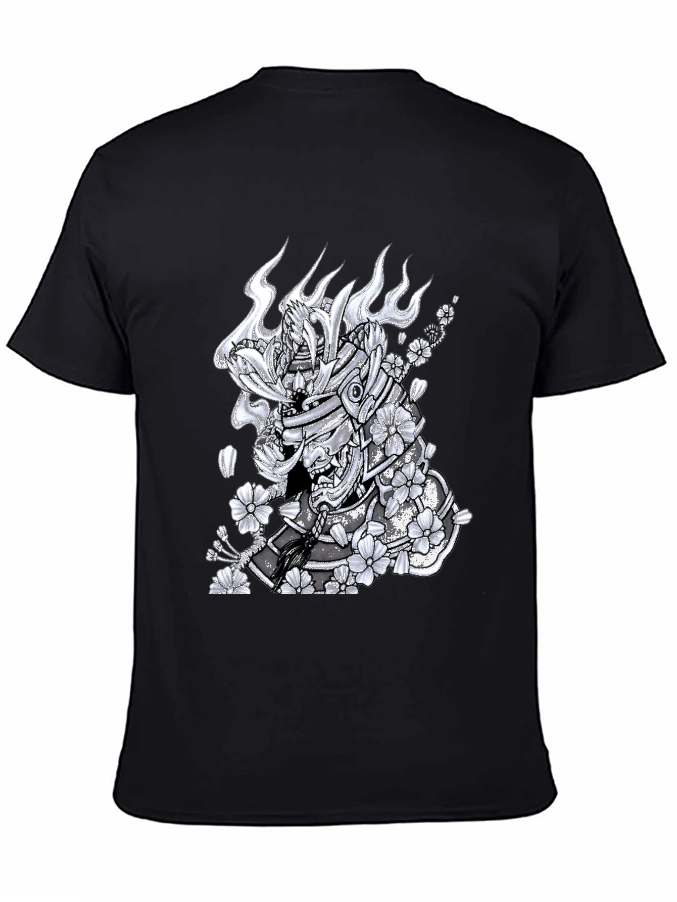 Black Samurai Warrior Graphic T-Shirt - Men's Black Tee view 4