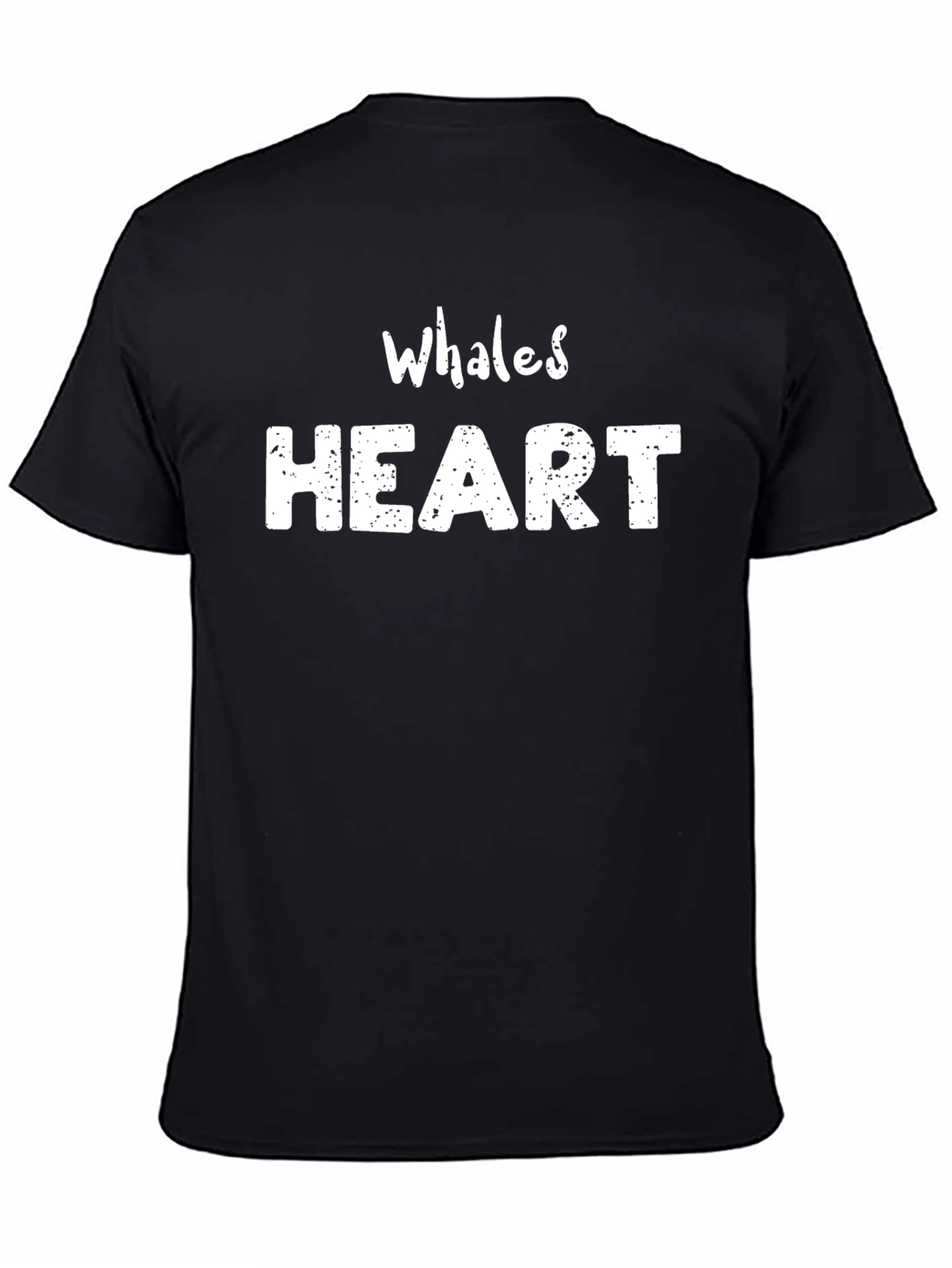 Black Whales HEART Black T-Shirt view 4