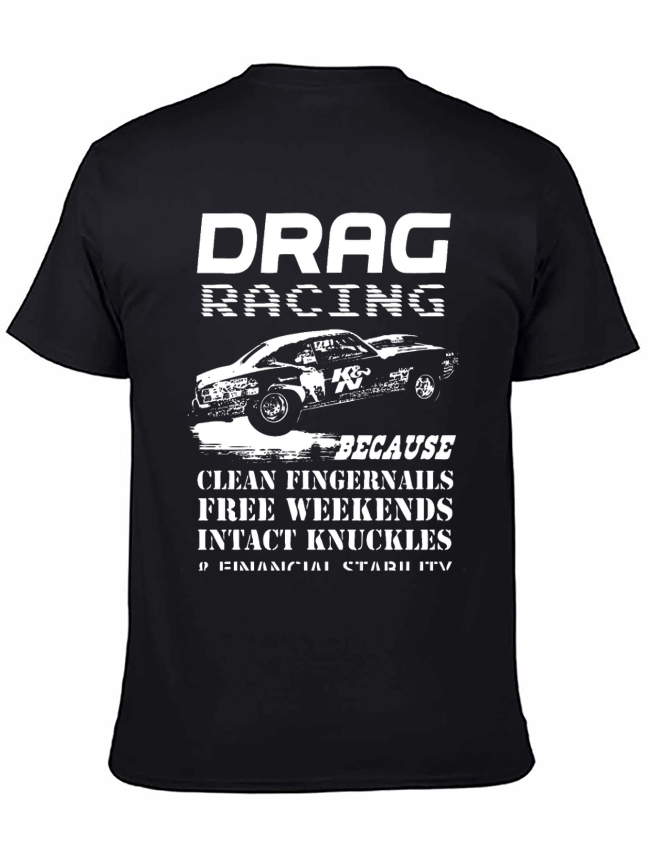 Black Drag Racing Graphic T-Shirt view 4