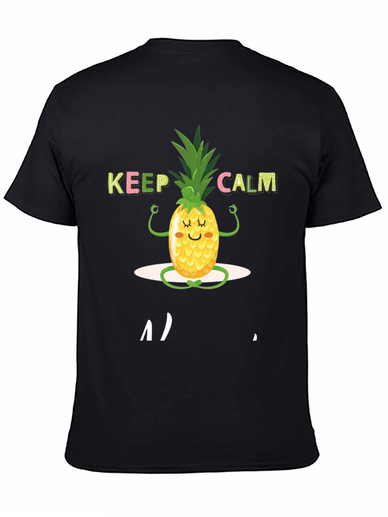 Black Keep Calm Pineapple T-Shirt view 4