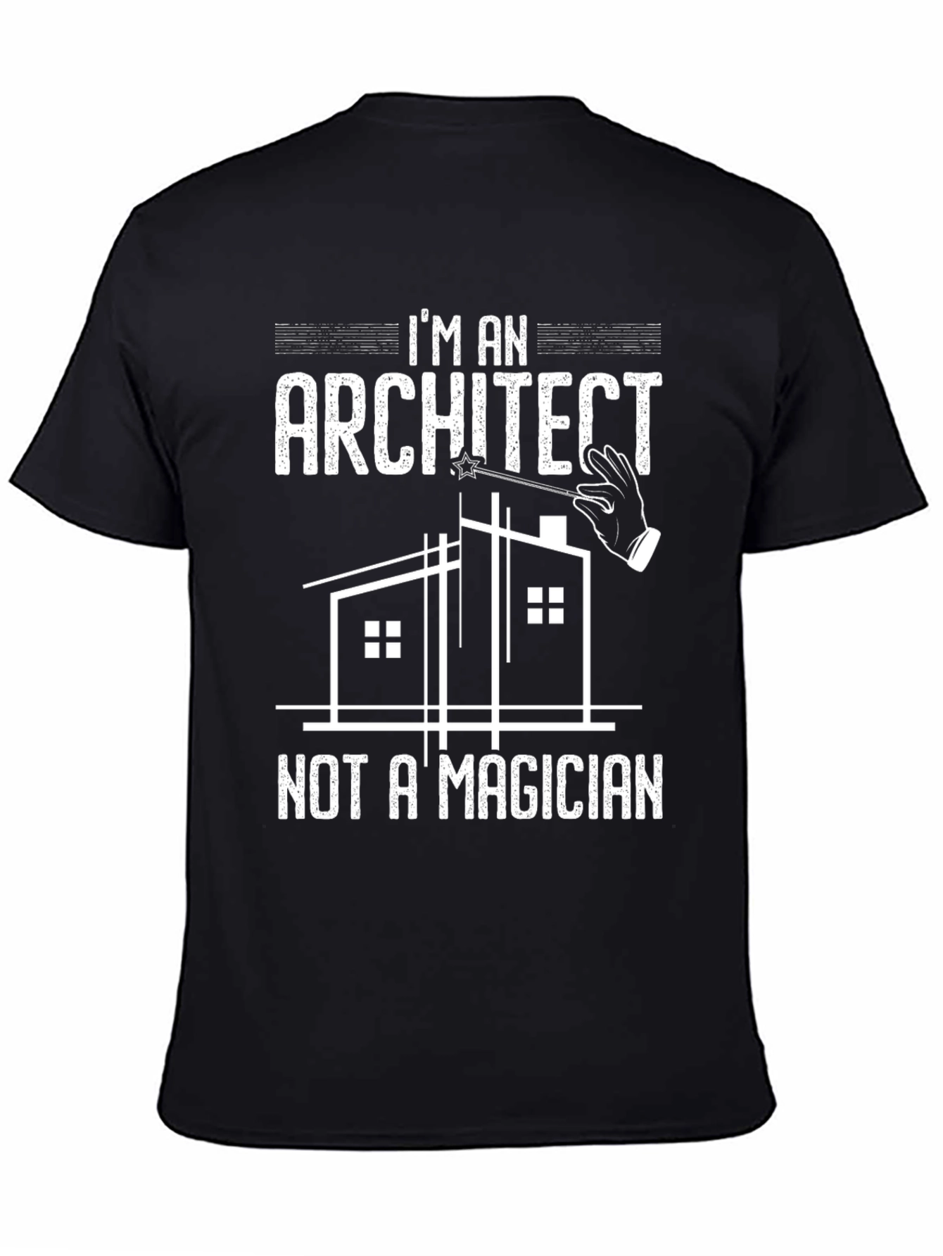 Black Architect T-Shirt: I'm An Architect, Not A Magician Tee view 4