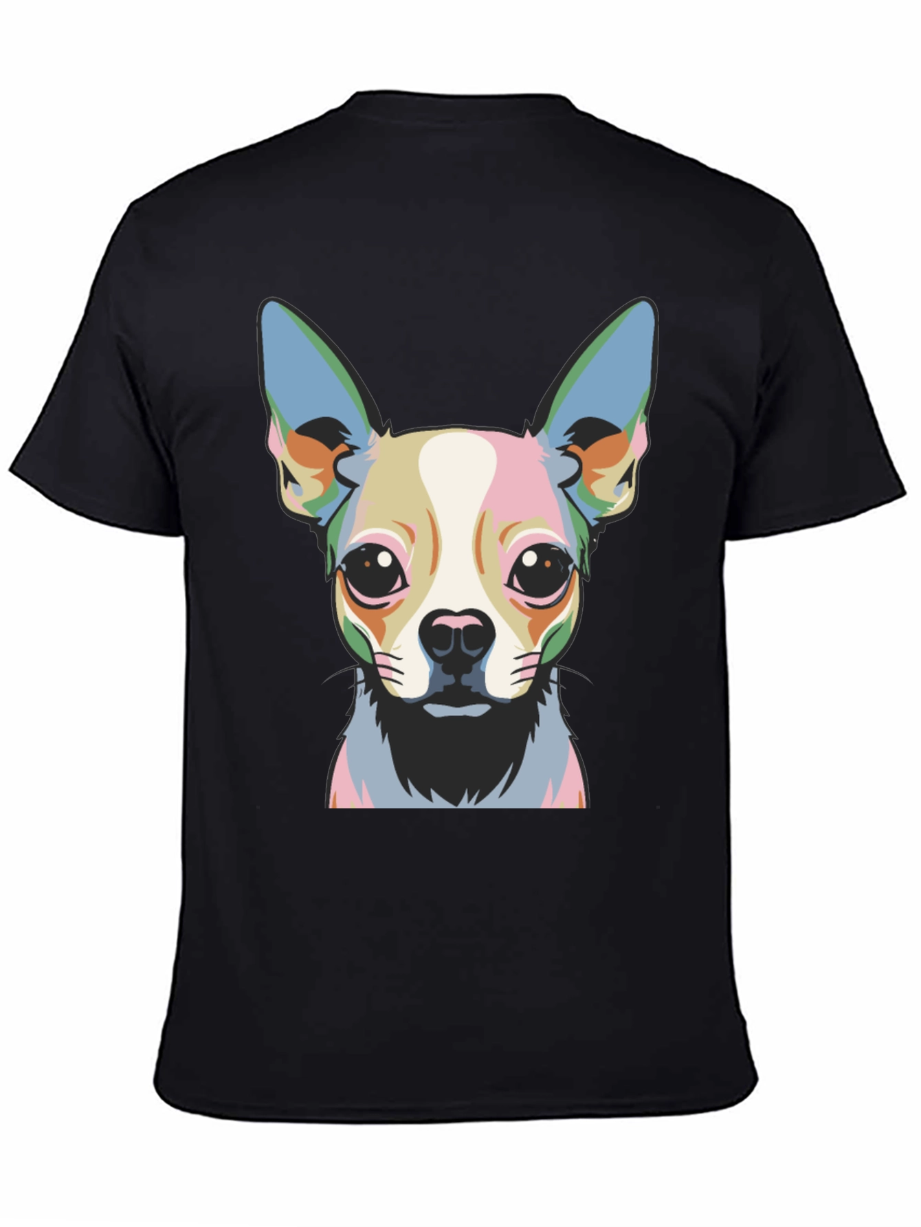 Black Chihuahua Pop Art Graphic Tee - Black view 4