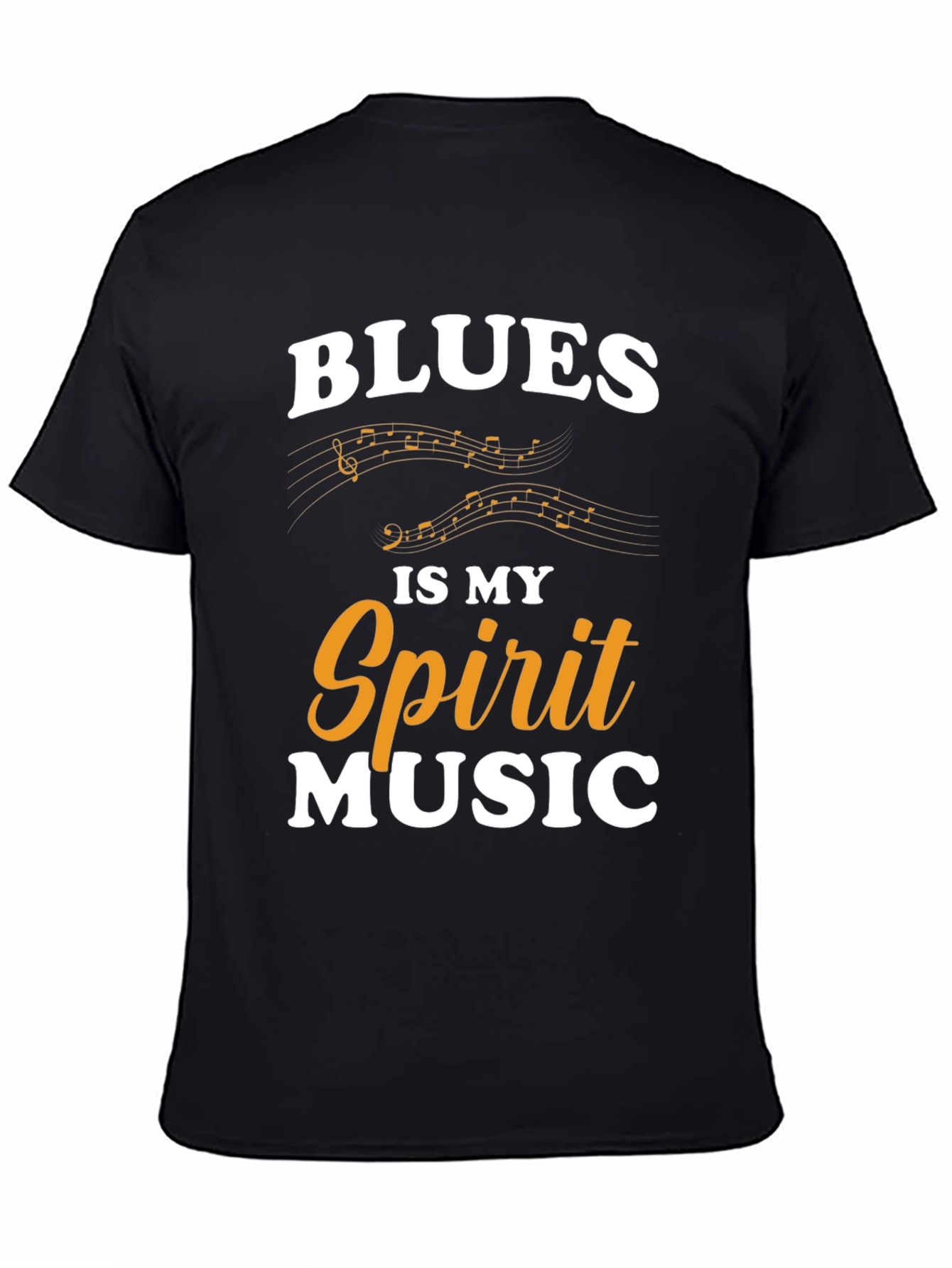 Black Blues Is My Spirit Music Graphic T-Shirt view 4