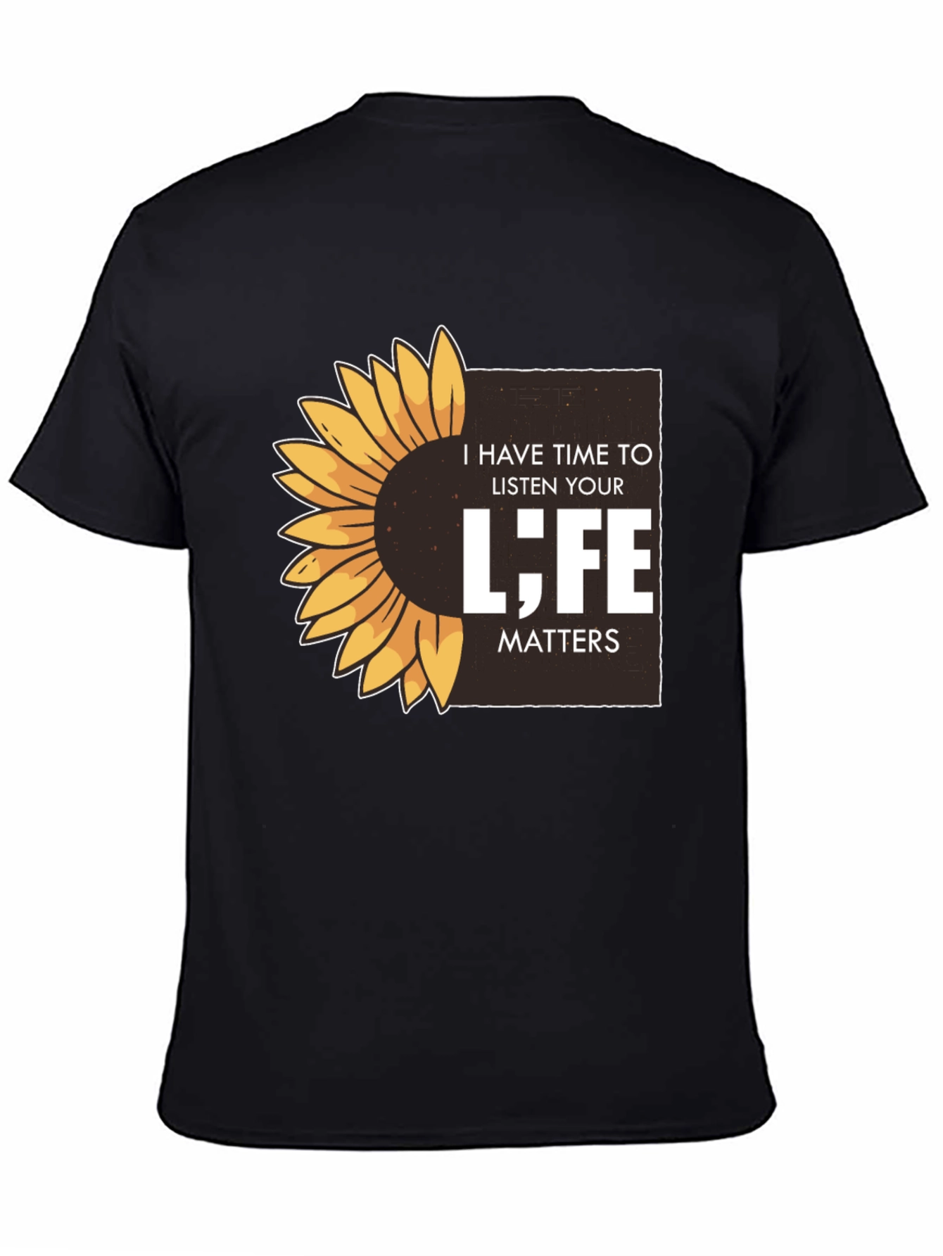 Black Sunflower 'Life Matters' Graphic T-Shirt view 4