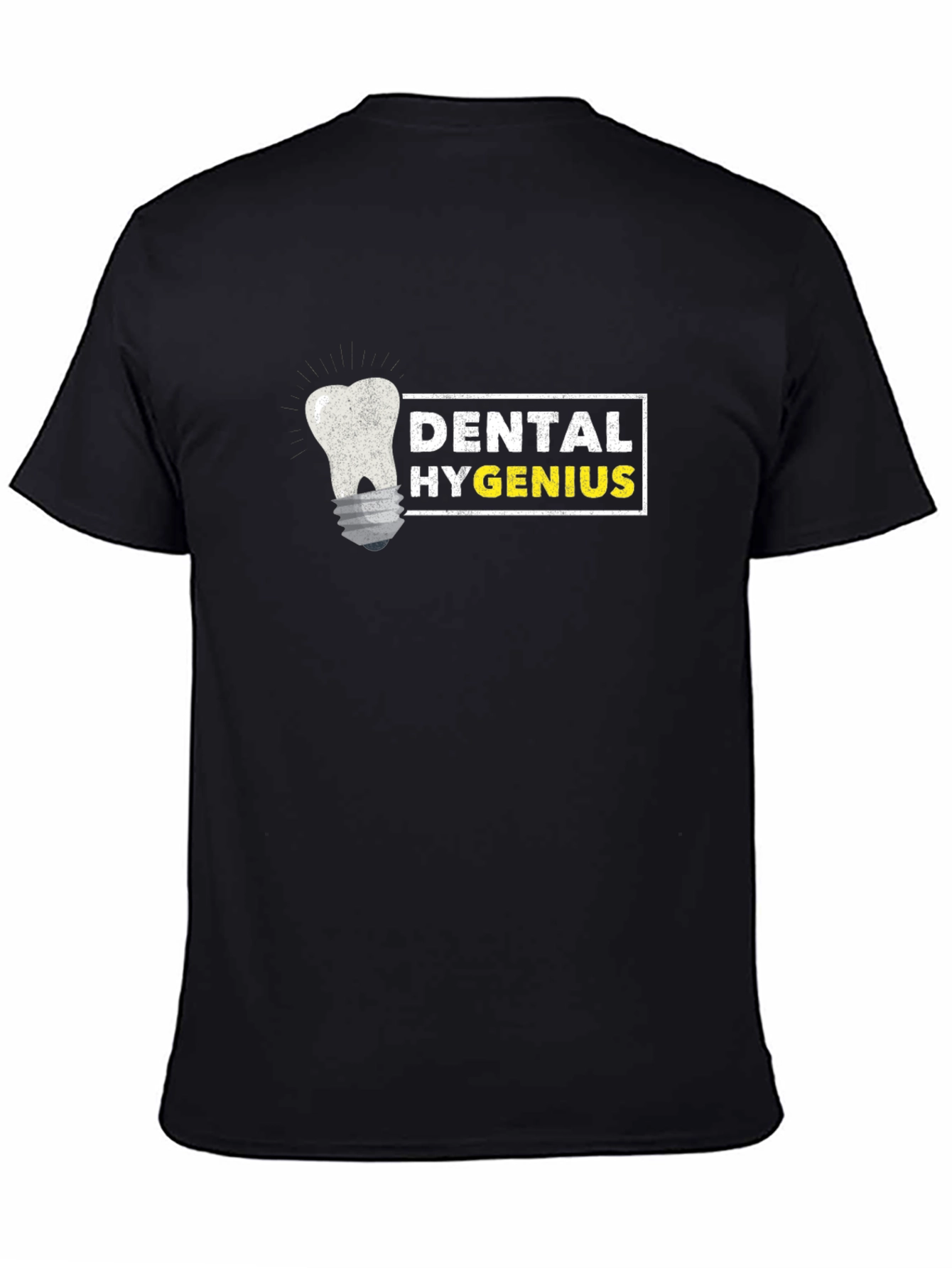 Black Dental Hygenius T-Shirt - Funny Dentist Humor Tee view 4