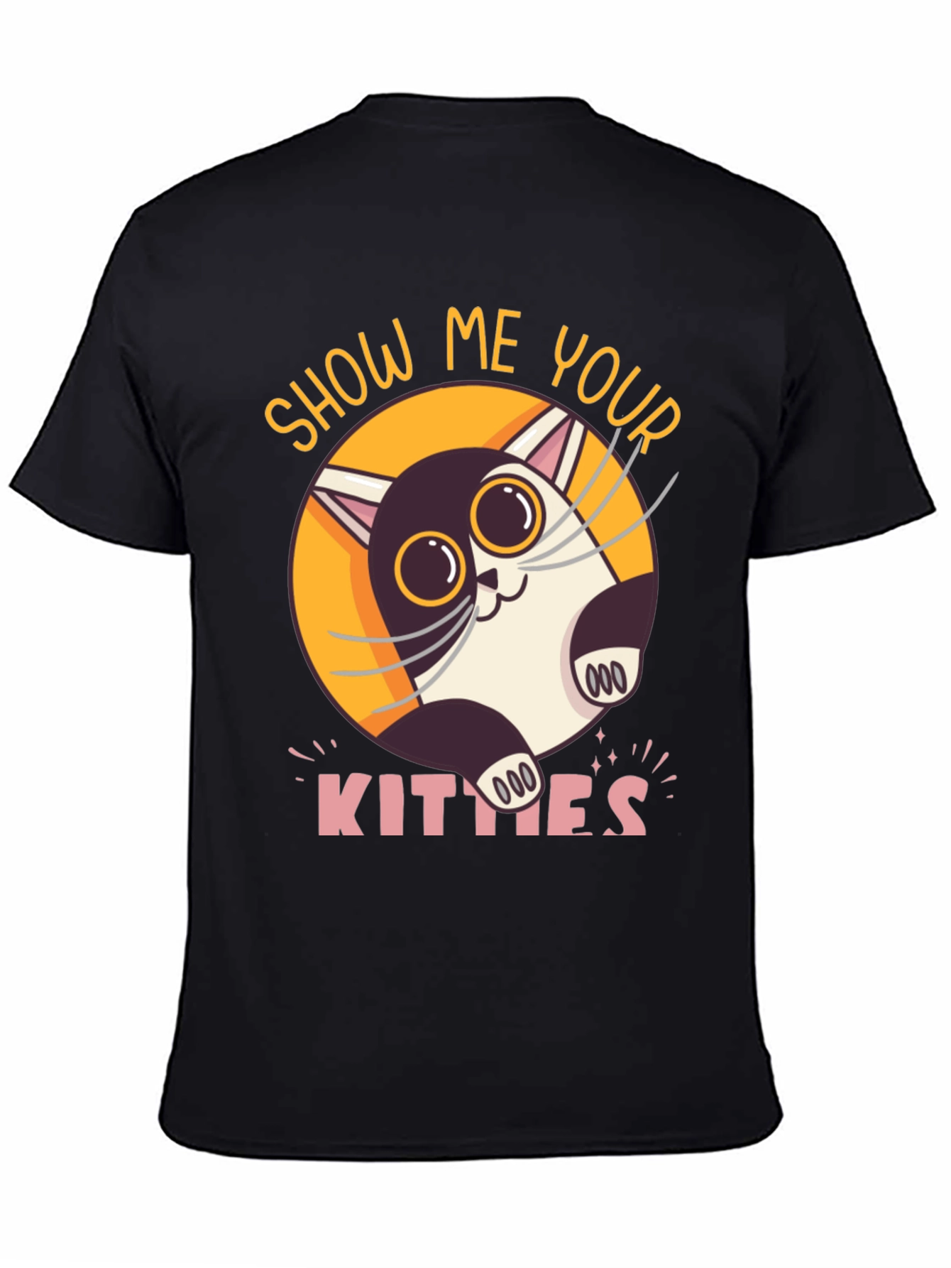 Black Show Me Your Kitties Graphic T-Shirt view 4