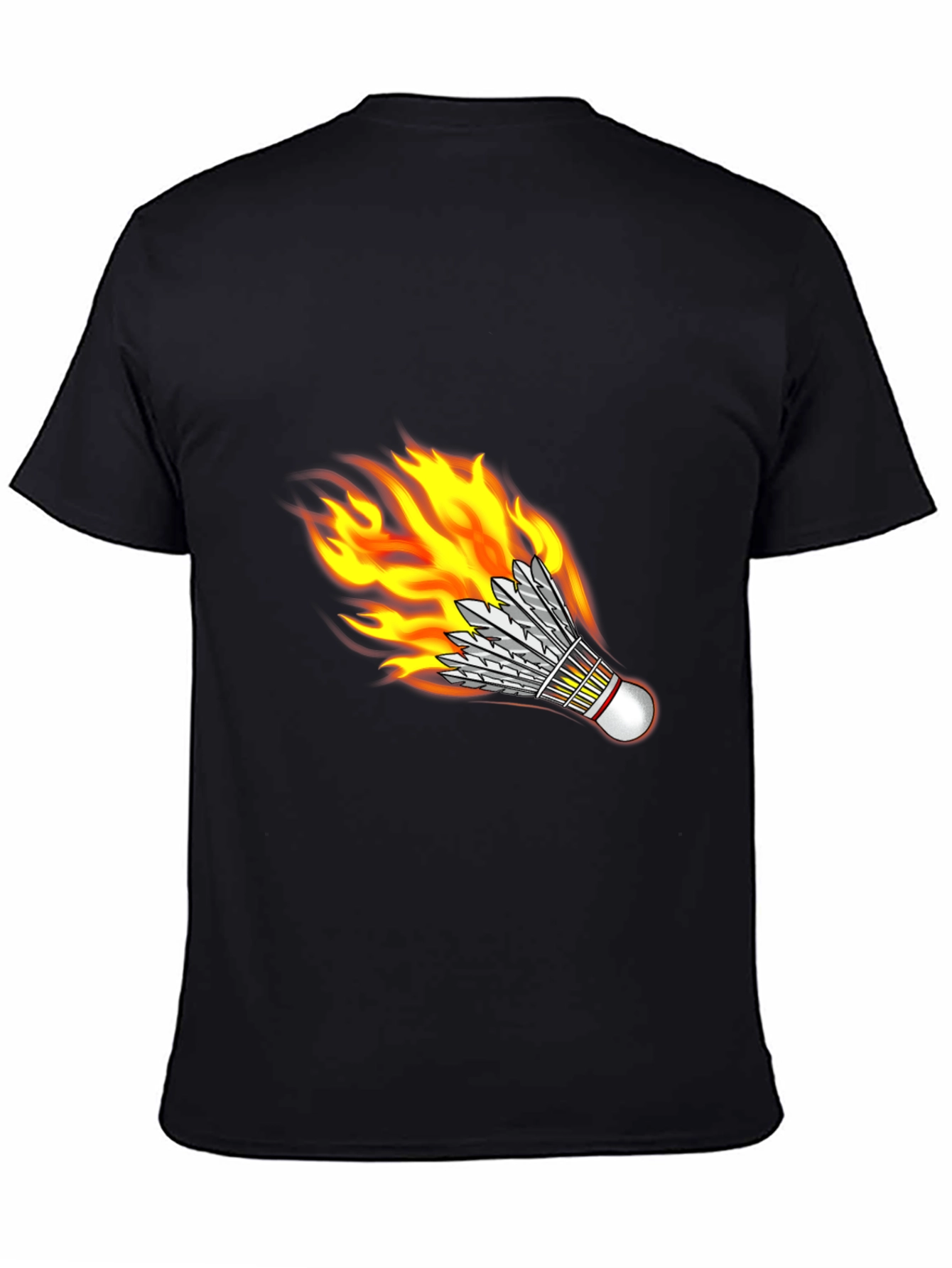 Black Flaming Shuttlecock Graphic Tee view 4