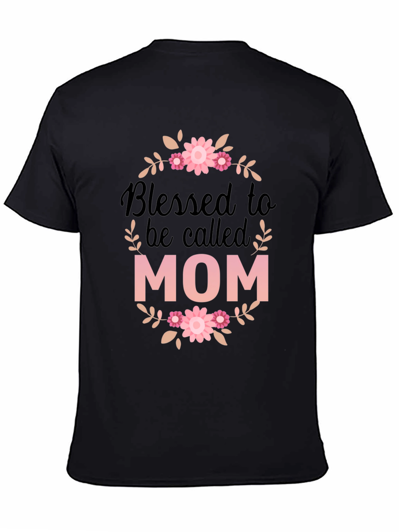 Black Blessed Mom Graphic Tee - Black T-Shirt view 4