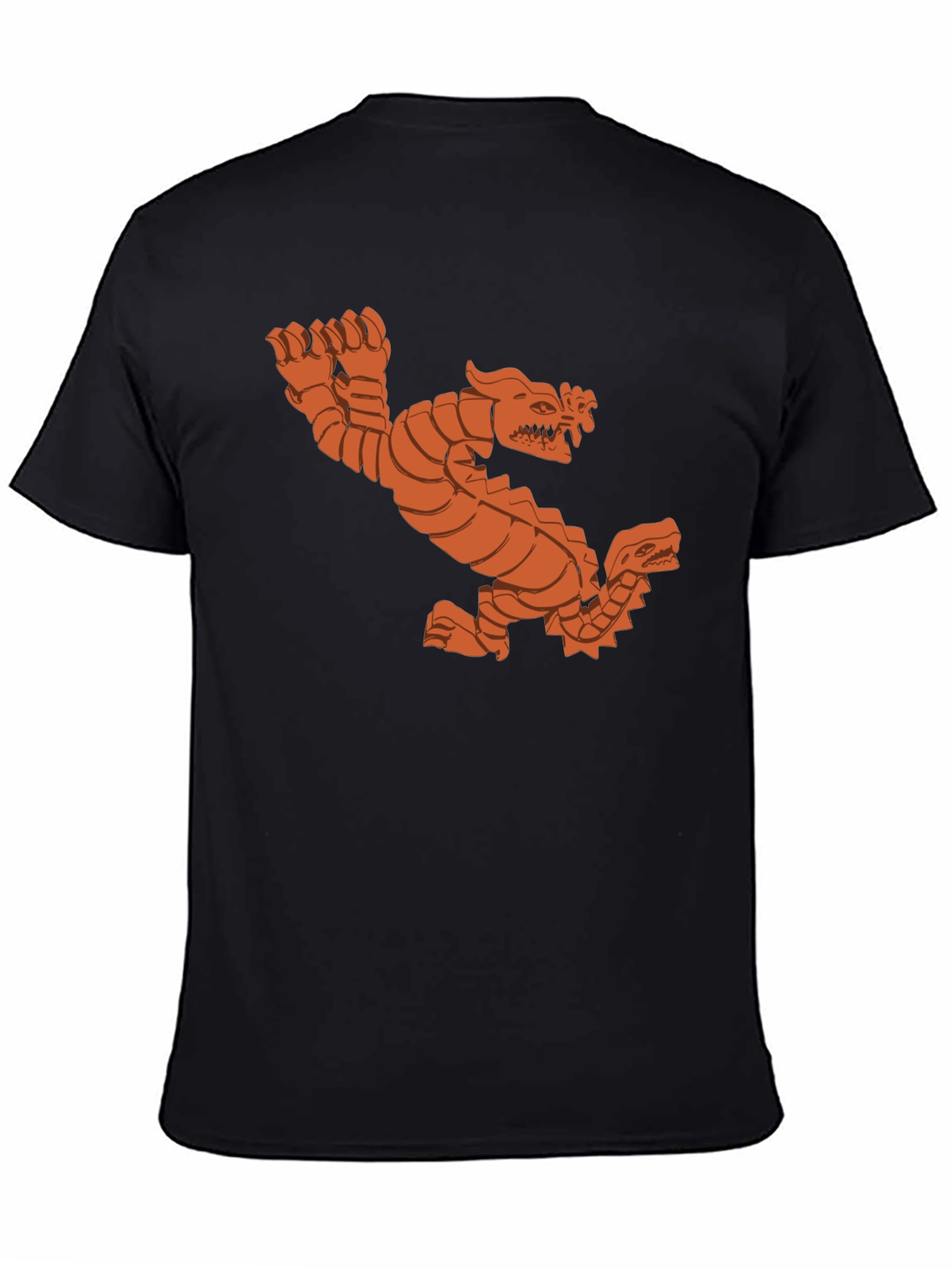 Black Double Dragon Graphic Tee - Black Cotton T-Shirt view 4