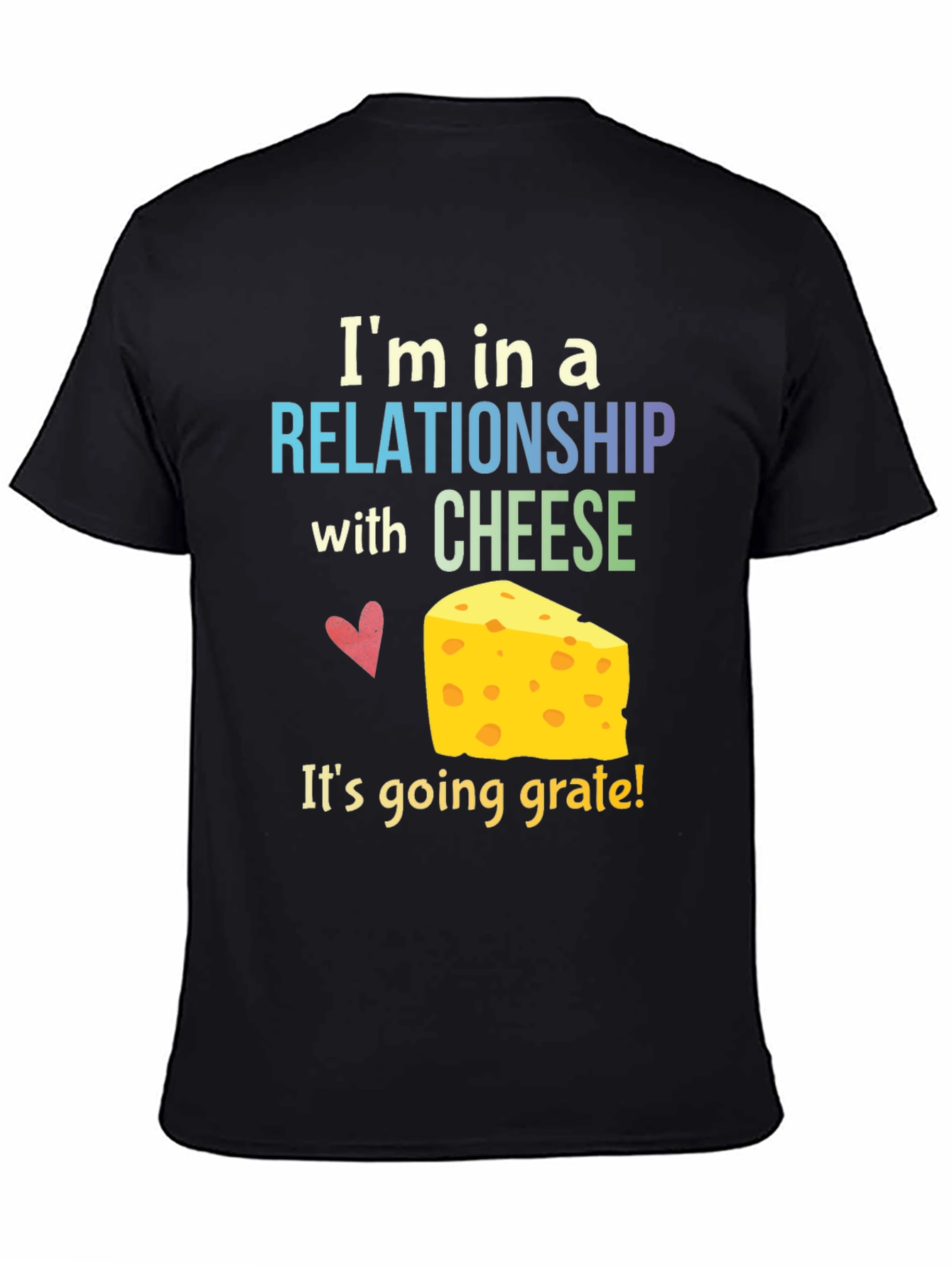 Black Cheese Lover T-Shirt: Relationship with Cheese view 4