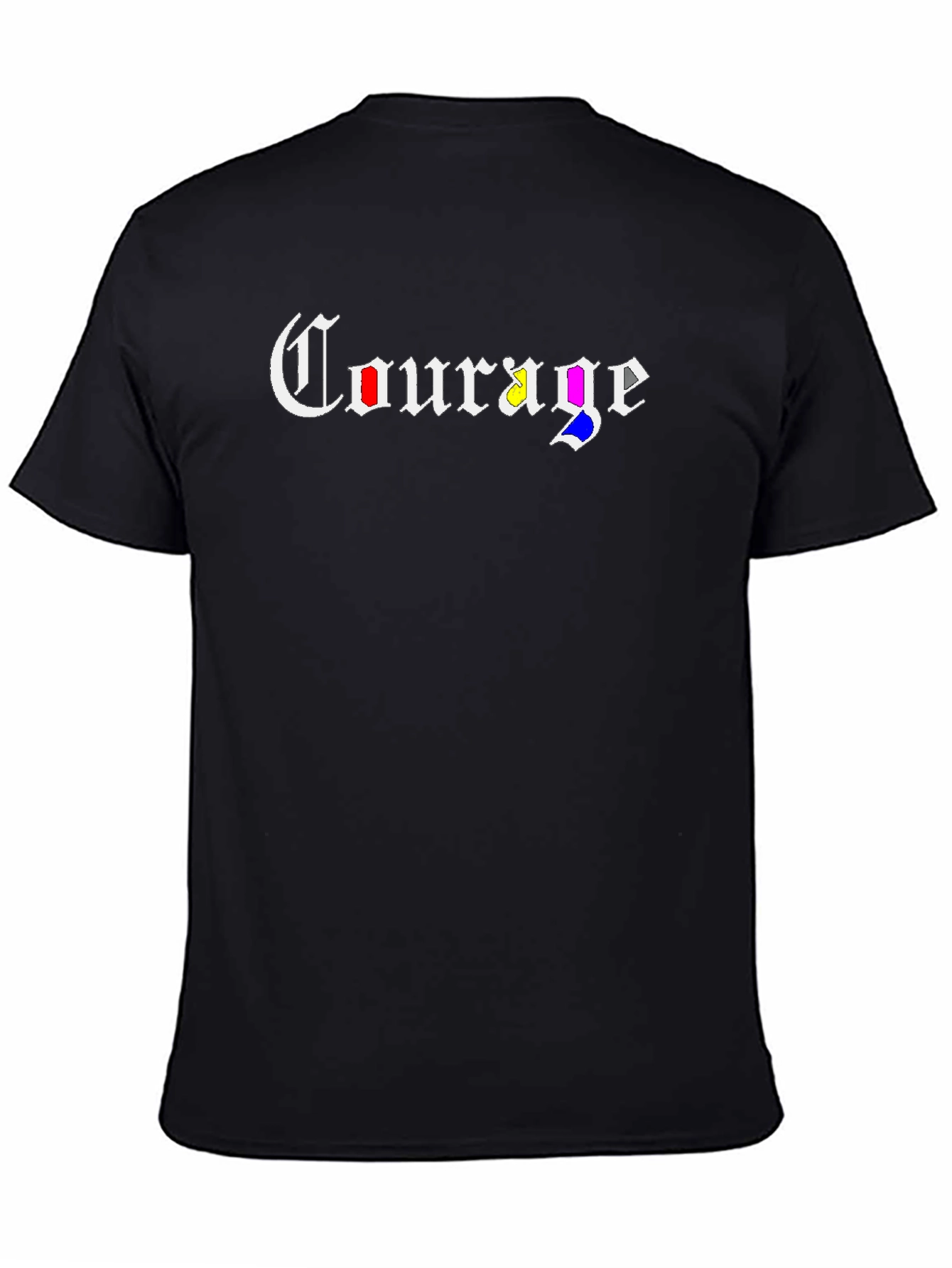 Black Courage Colorful Gothic T-Shirt view 4
