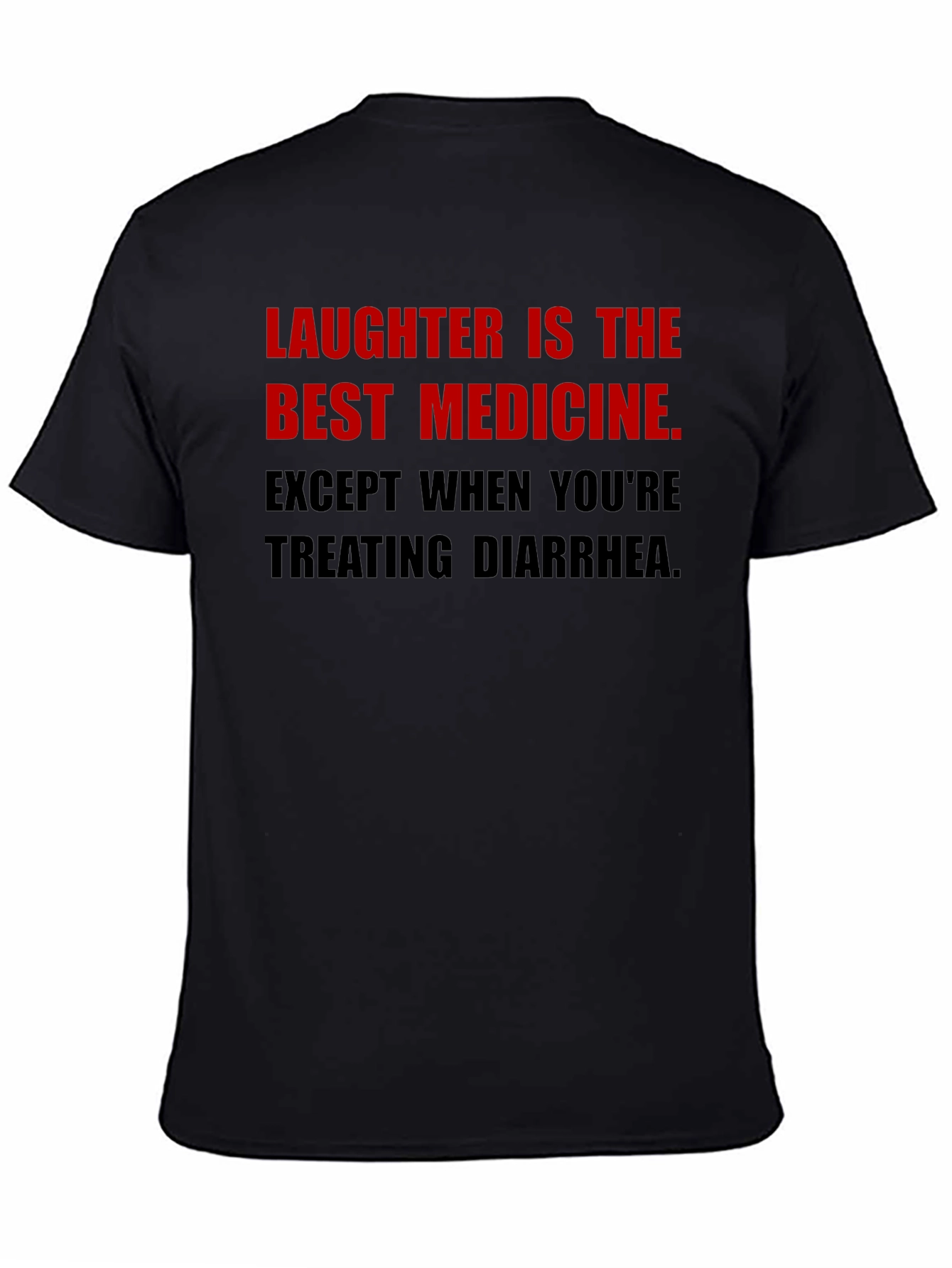 Black Humorous Laughter Medicine T-Shirt view 4