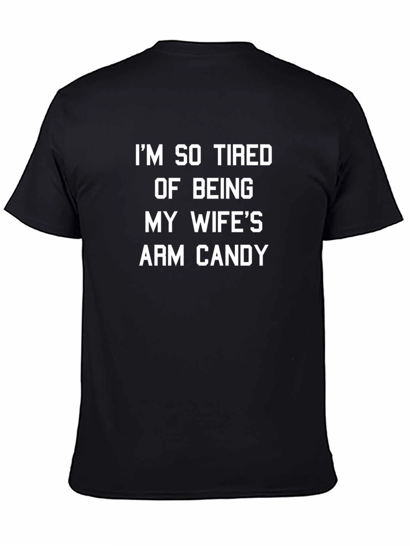 Black Funny 'Arm Candy' Men's T-Shirt view 4