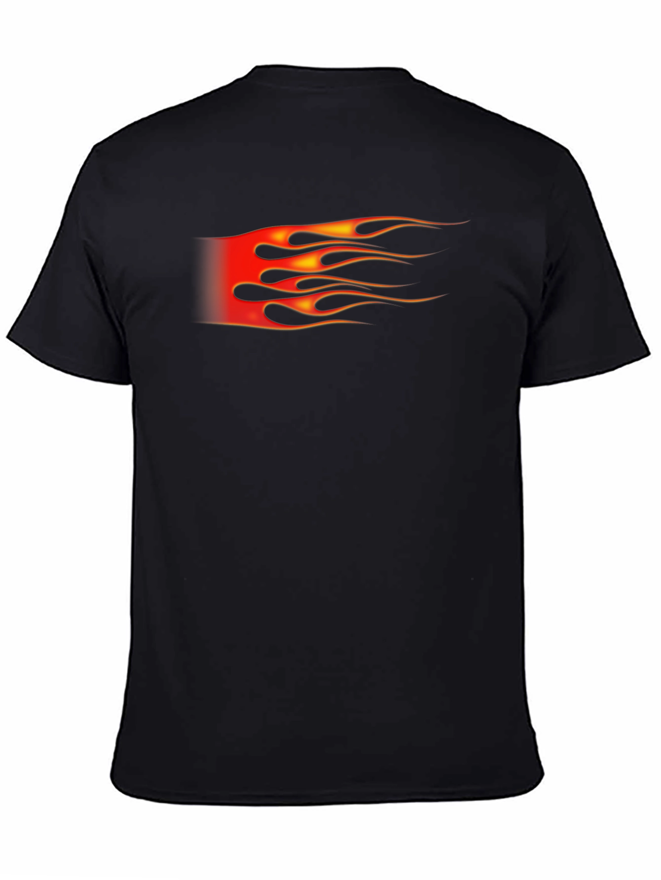 Black Fiery Flames Graphic Tee - Black view 4