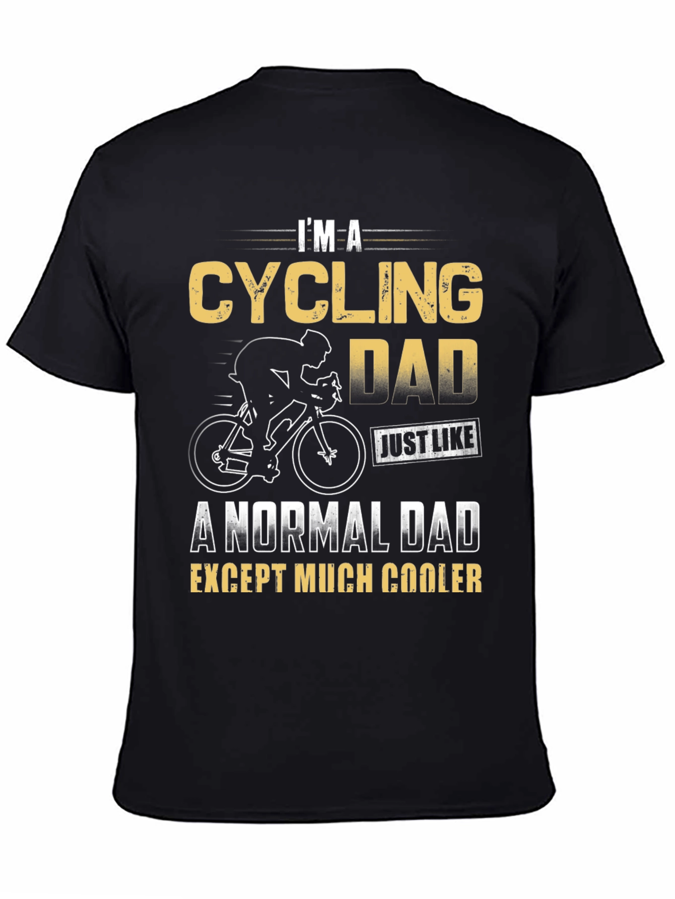 Black Cycling Dad T-Shirt - Cool Cyclist Father Gift view 4