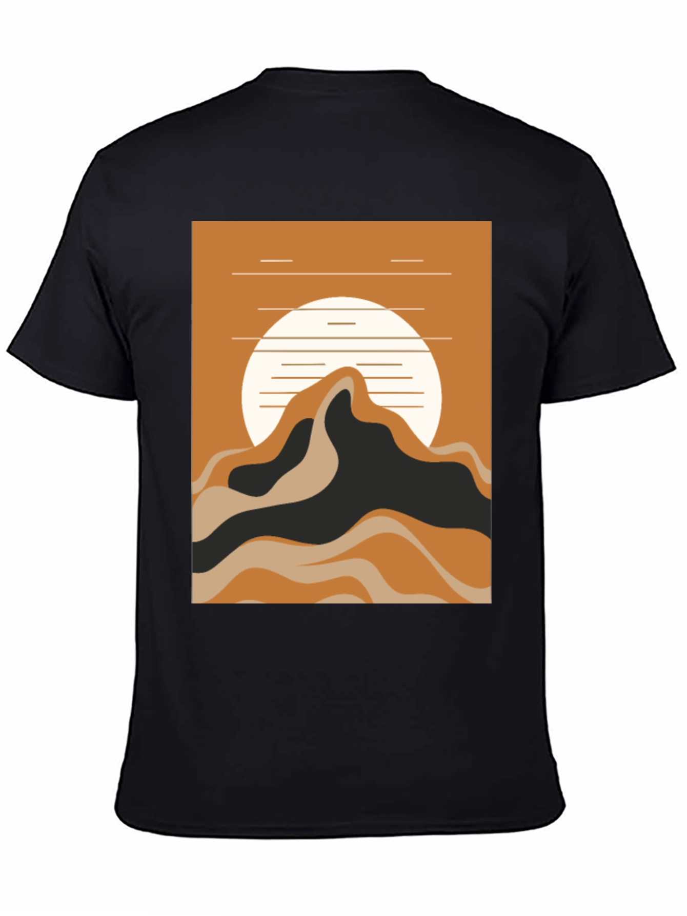 Black Mountain Sunset Graphic Tee - Black Cotton Blend view 4