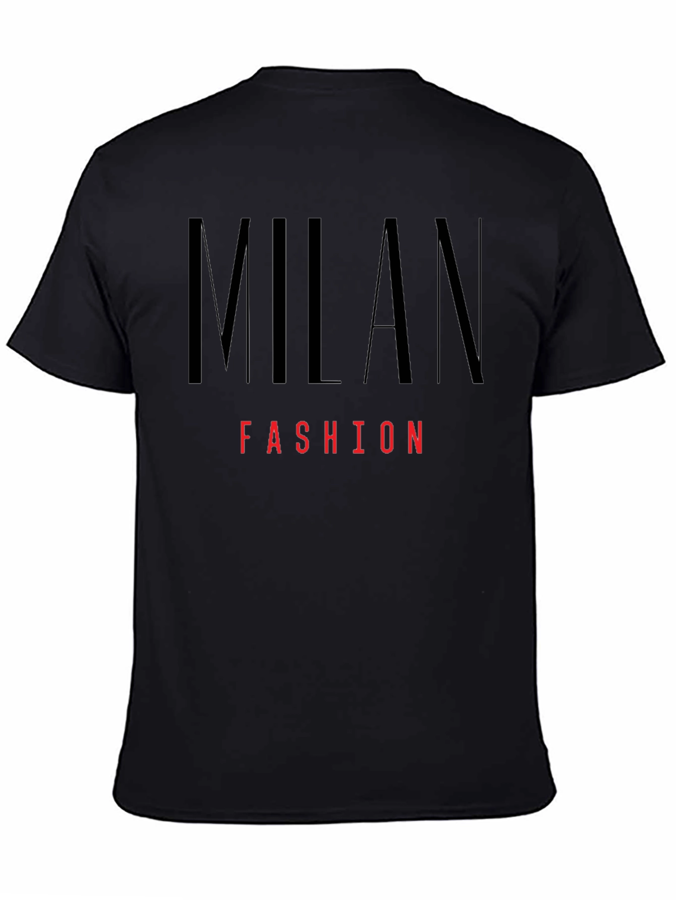 Black Milan Fashion Graphic Tee - Stylish Black T-Shirt view 4