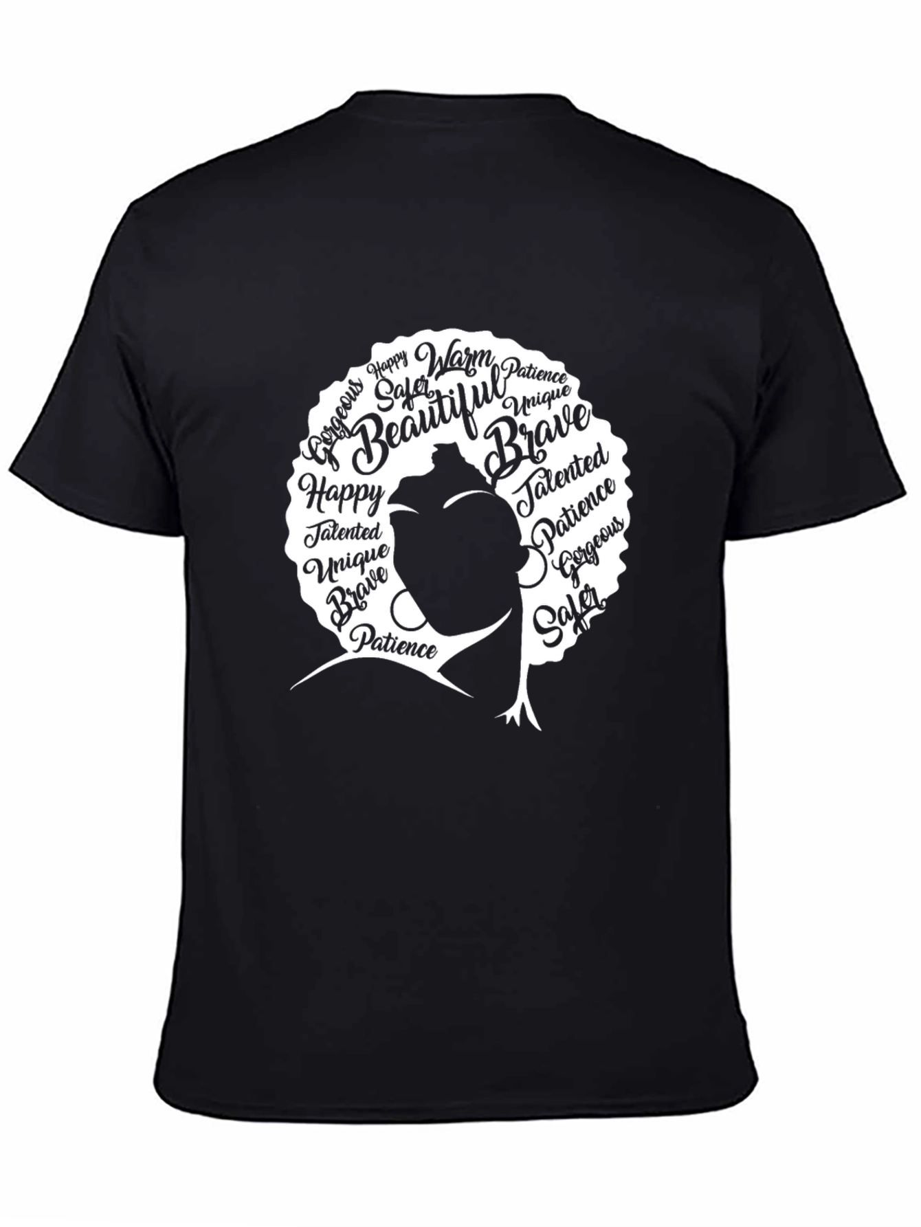 Black Empowered Woman Black T-Shirt - Words of Affirmation Design view 4