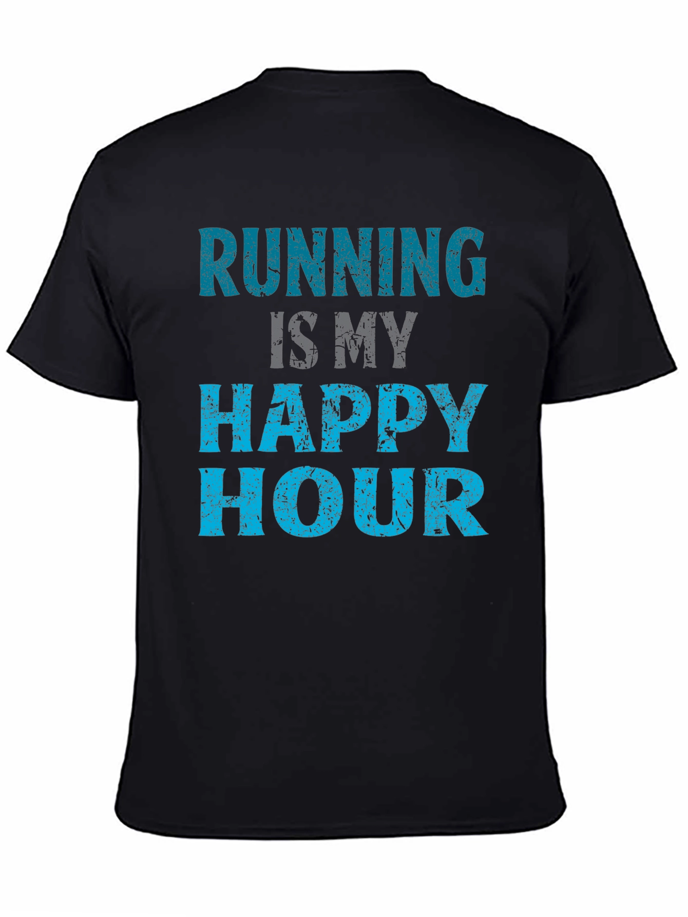 Black Running is My Happy Hour T-Shirt view 4