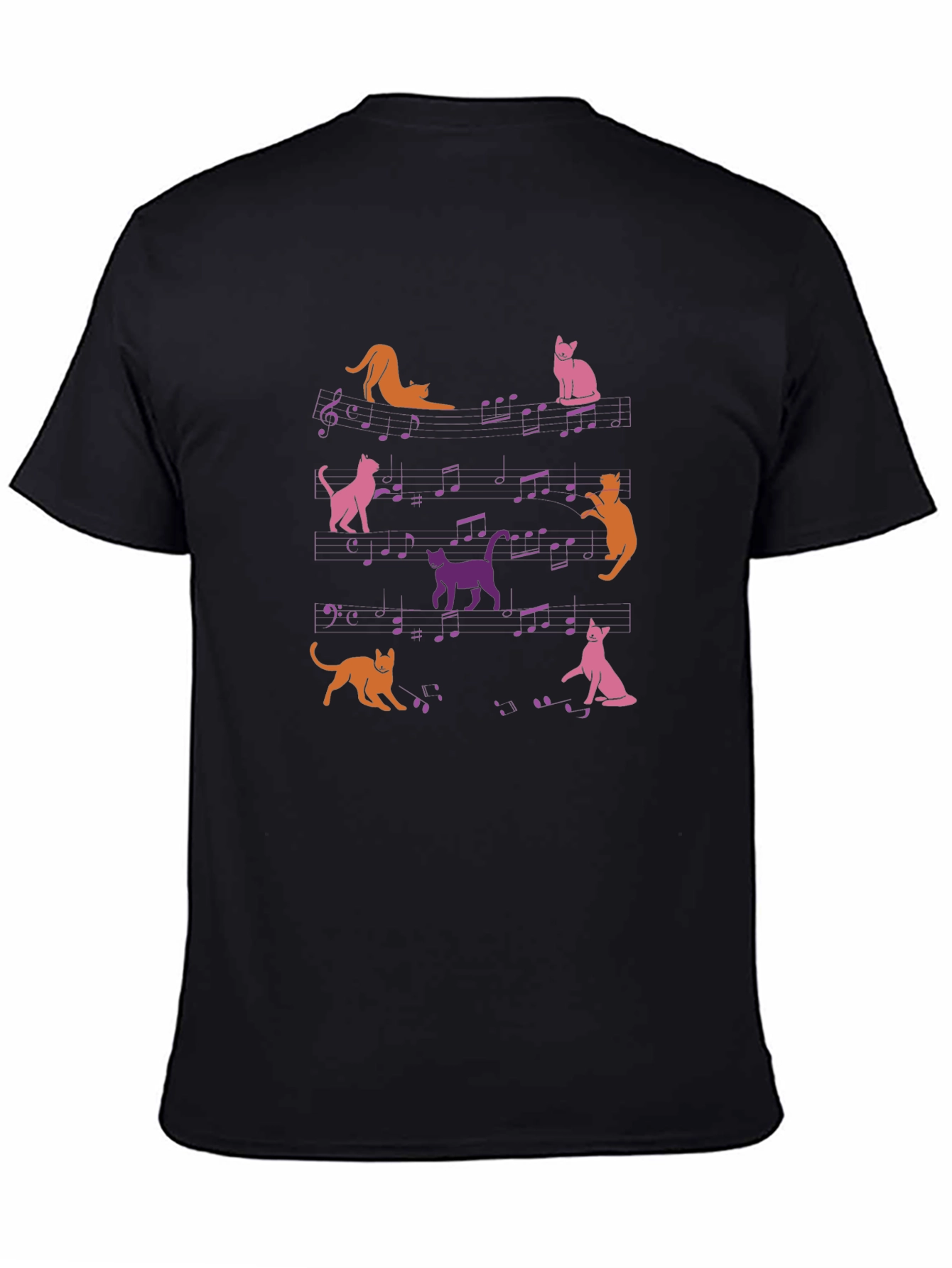 Black Musical Cats T-Shirt - Funny Cat Lover Tee view 4