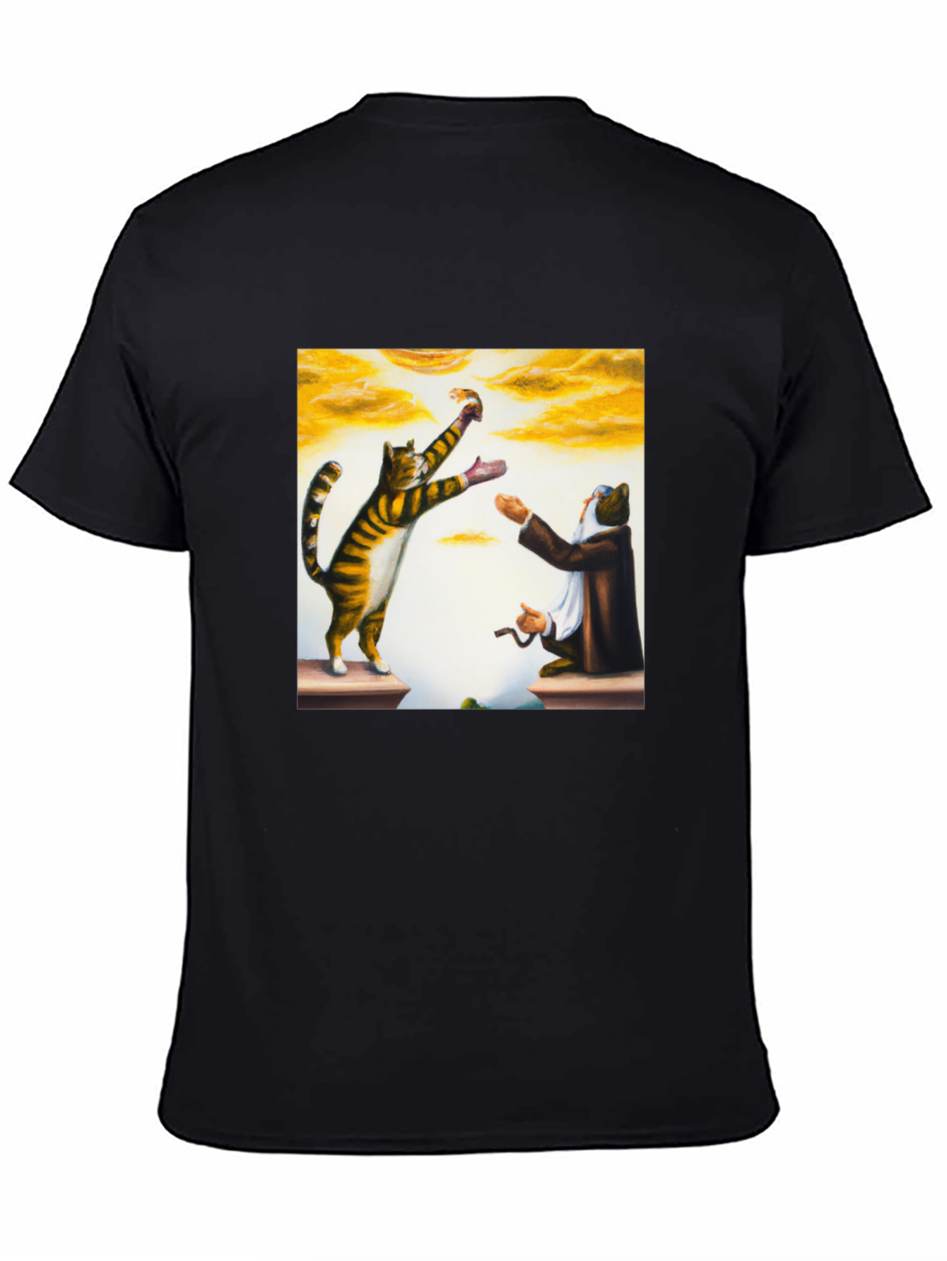 Black Cat & Wizard T-Shirt: Funny Feline Magic Tee view 4