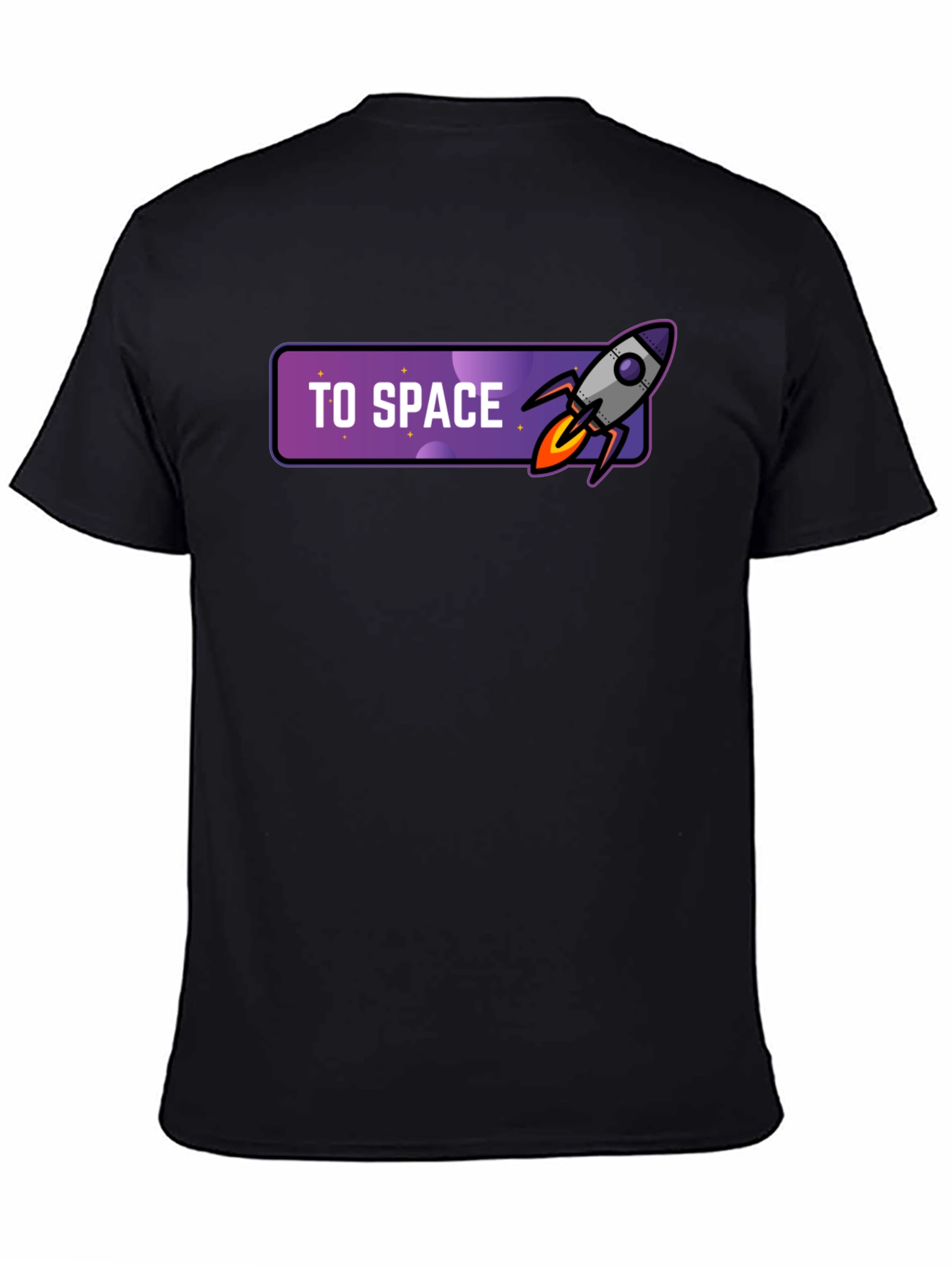 Black To Space T-Shirt - Rocket Graphic Tee view 4