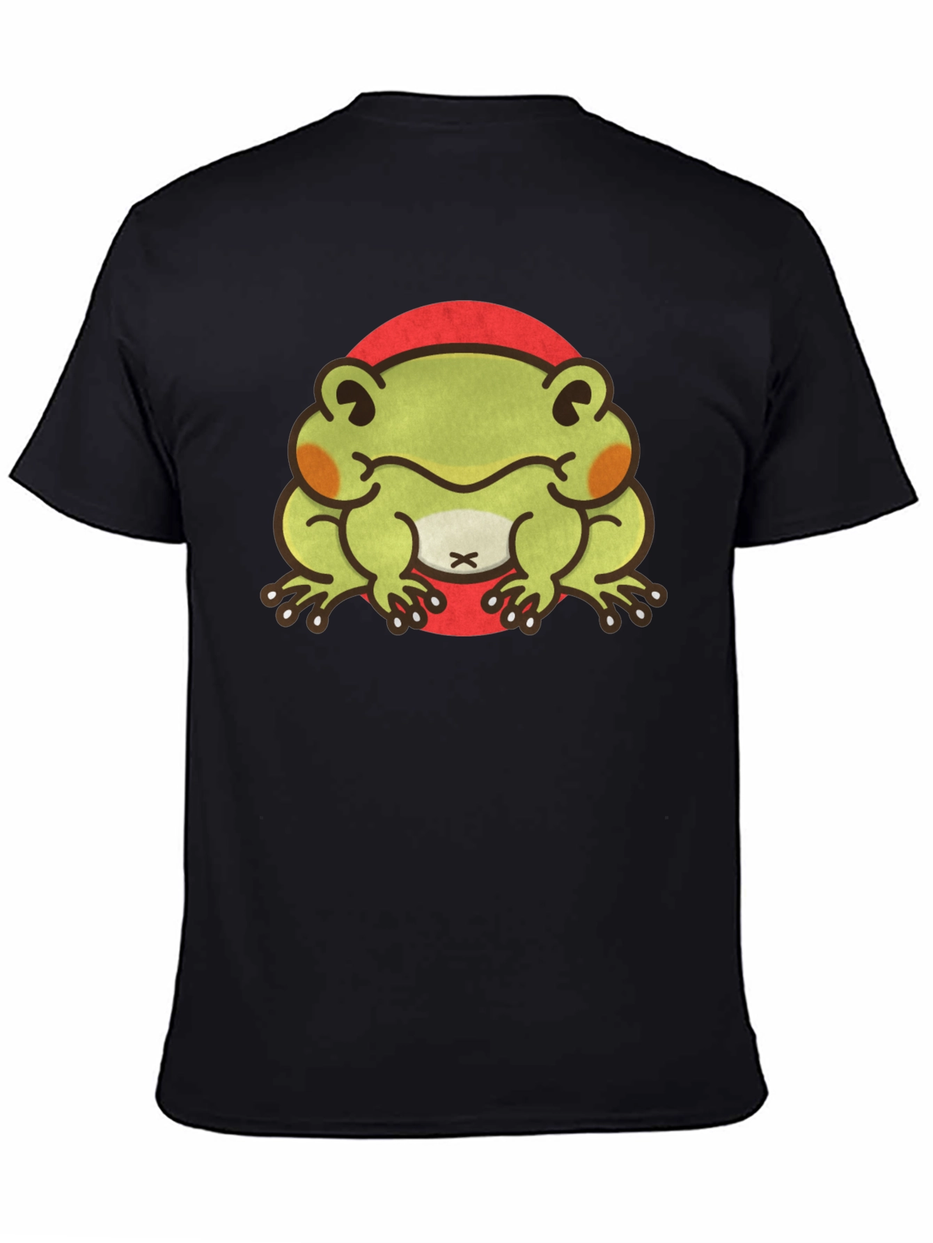 Black Cute Frog Graphic Tee - Unisex Black T-Shirt view 4